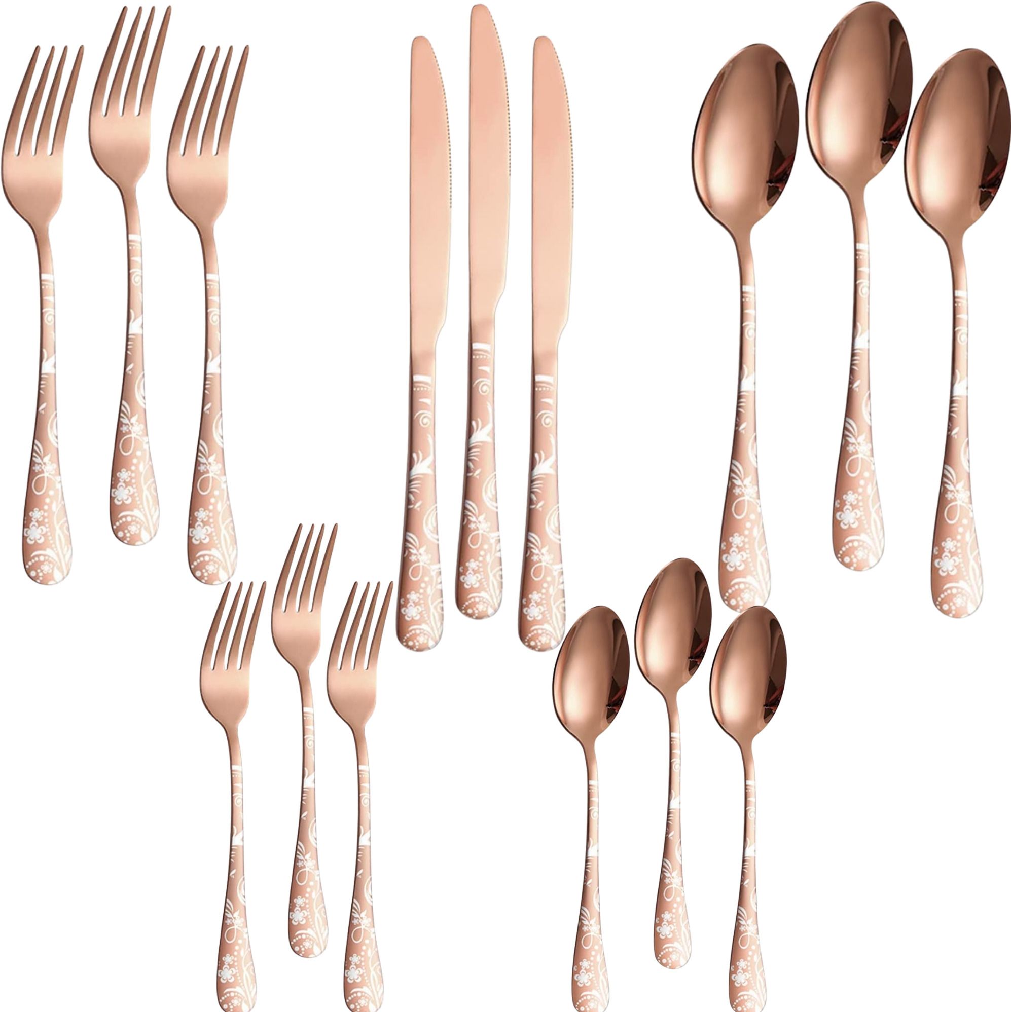 Dare to be Different | A Striking Rosegold Silverware Set | Design D Stainless Steel Cutlery Set-image-17
