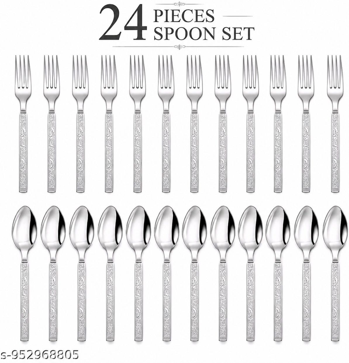 sartraders 24 Pcs Spoon & Fork Set Stainless Steel Cutlery Set-picture-12