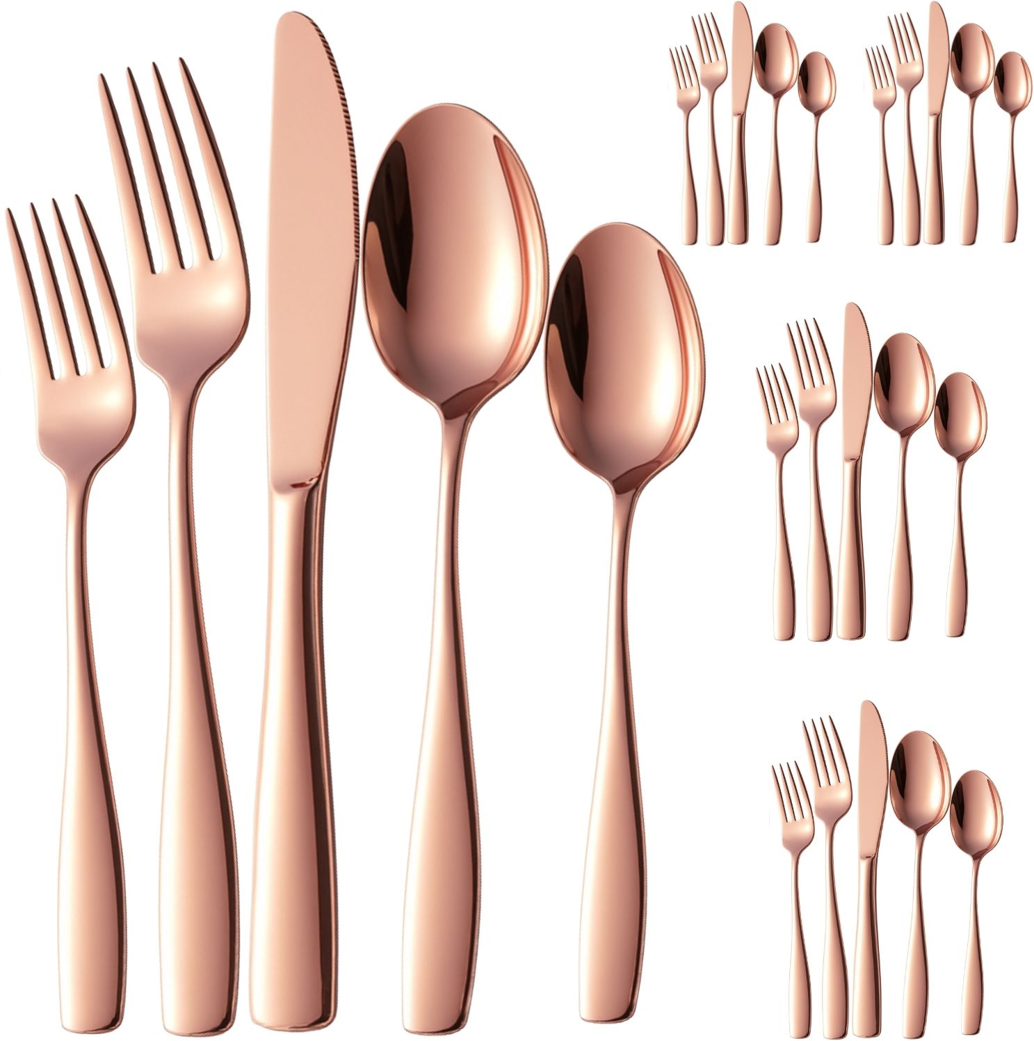 GRIHIVA Stainless Steel Cutlery Set Rosegold Elegance Stainless Steel Cutlery Set-image-44