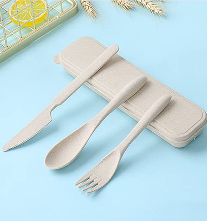 Wheat Straw Cutlery Set,Utensils for Travel,Work,Picnic,Camping And Daily Use Polypropylene, Plastic Dessert Knife Set