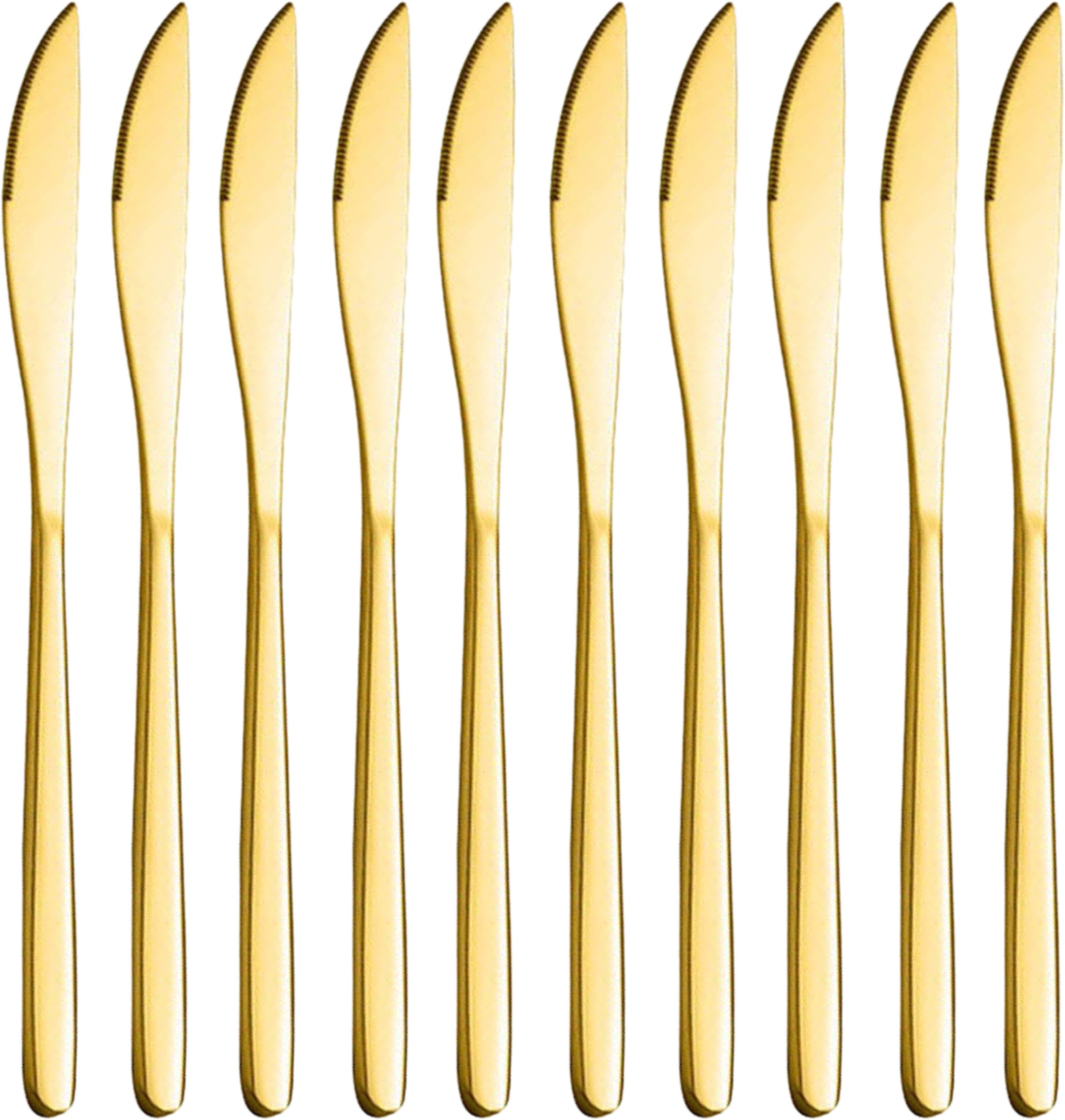 lellow 10 Pcs Luxury Golden Cutlery Set Dinner Table Steak Knife|Home,Restaurant,Gift Stainless Steel Steak Knife, Cheese Knife, Dessert Knife, Fruit Knife, Table Knife Set-picture-37