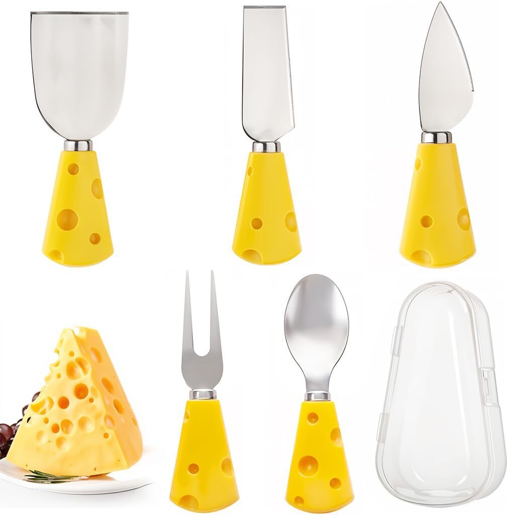 ortiza Stainless Steel Cheese Cutter and Slicer Set with Fork Spoon and Case Stainless Steel Cheese Knife Set-picture-11