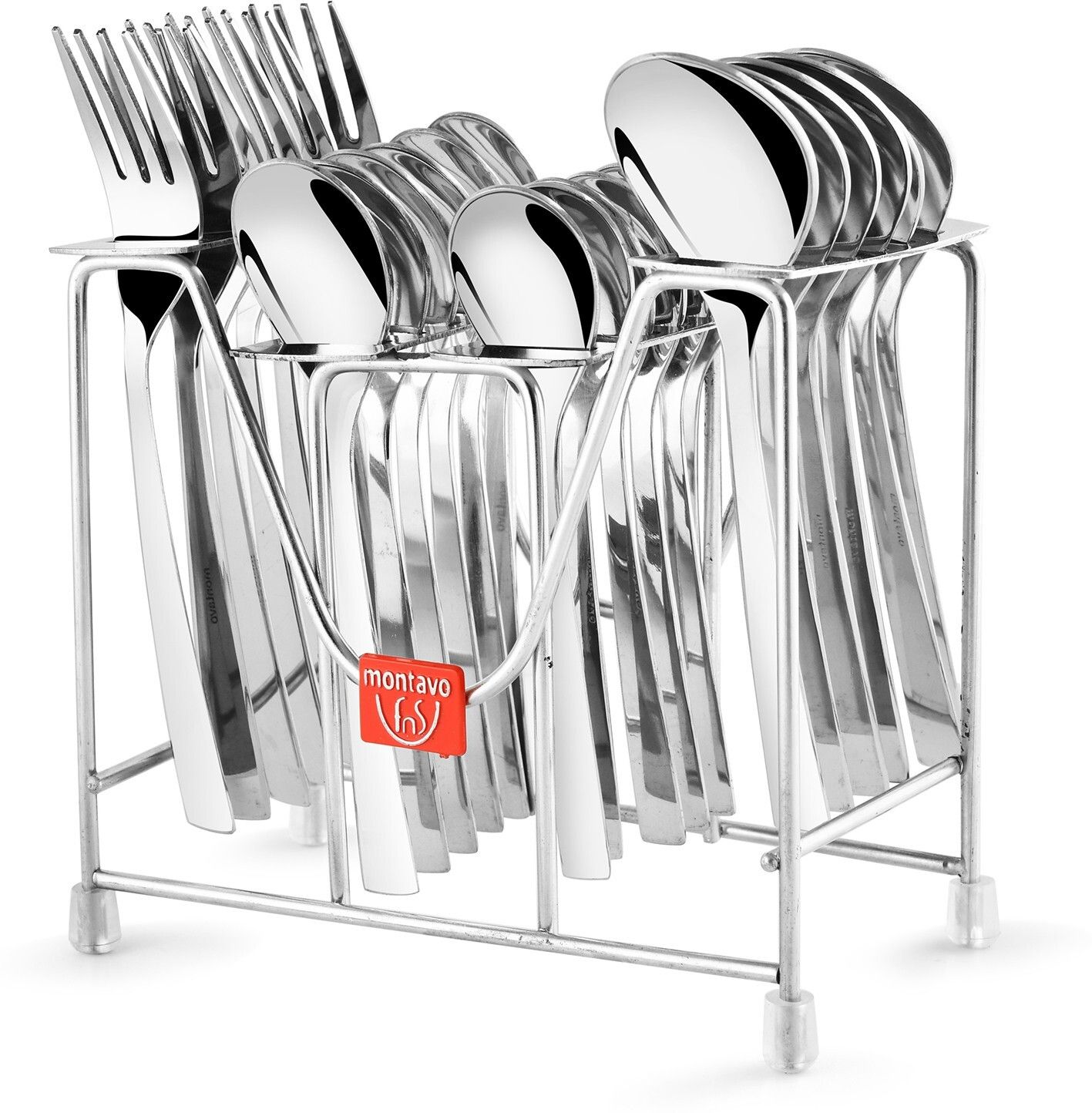 Trendz -6 Dinner Spoon, 6 Dinner Forks, 6 Teaspoons, 6 Baby Spoons & 1 Stand Stainless Steel Cutlery Set-image-28