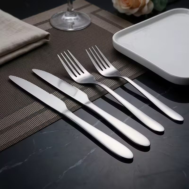 haniza Pack of 4 (2 Butter Knives + 2 Dinner Forks) Stainless Steel Cutlery Set-picture-2