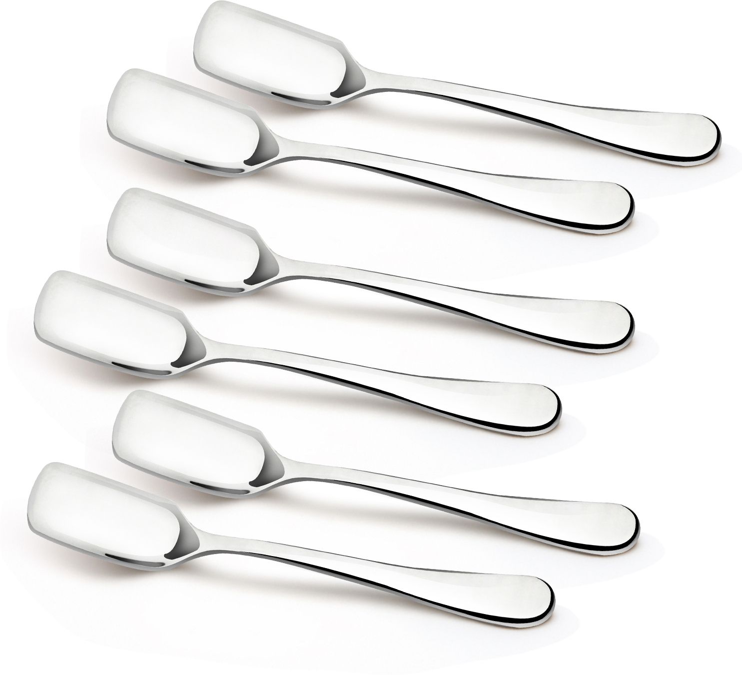 Bergner BE Essentials Baguette Dessert Spoon Set, 13cm Long Spoon, 2mm Thickness Stainless Steel Cutlery Set-image-17