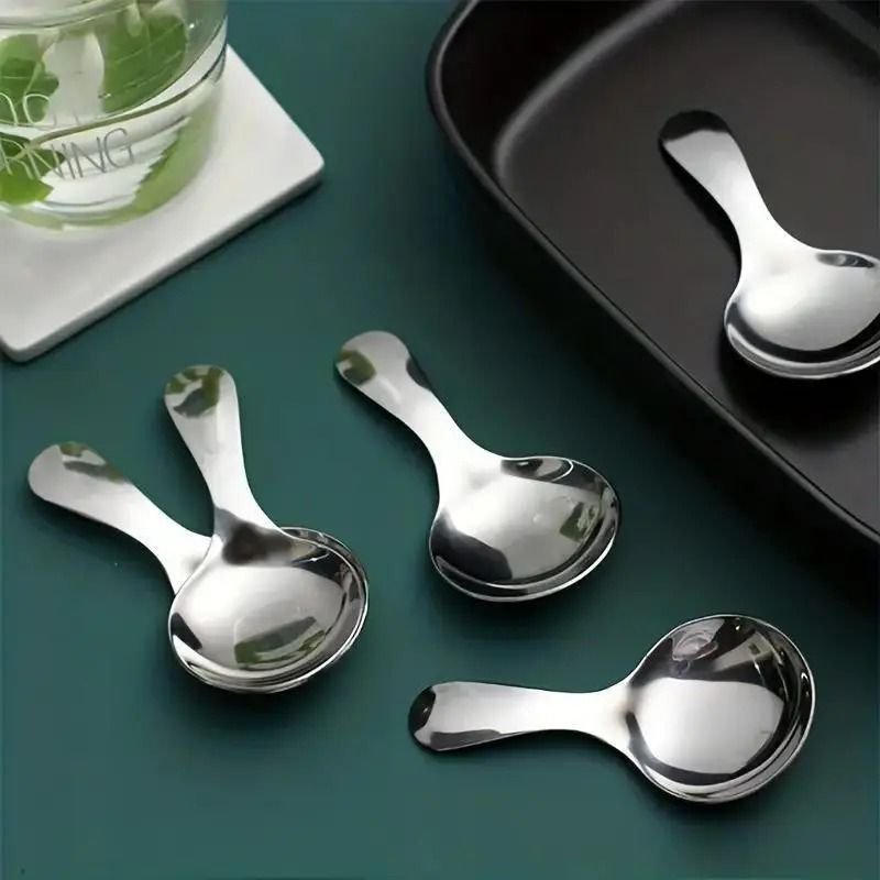 zubat Premium Stainless Steel spoon 5pcs Stainless Steel Dessert Spoon, Ice-cream Spoon, Serving Spoon, Table Spoon Set-picture-19