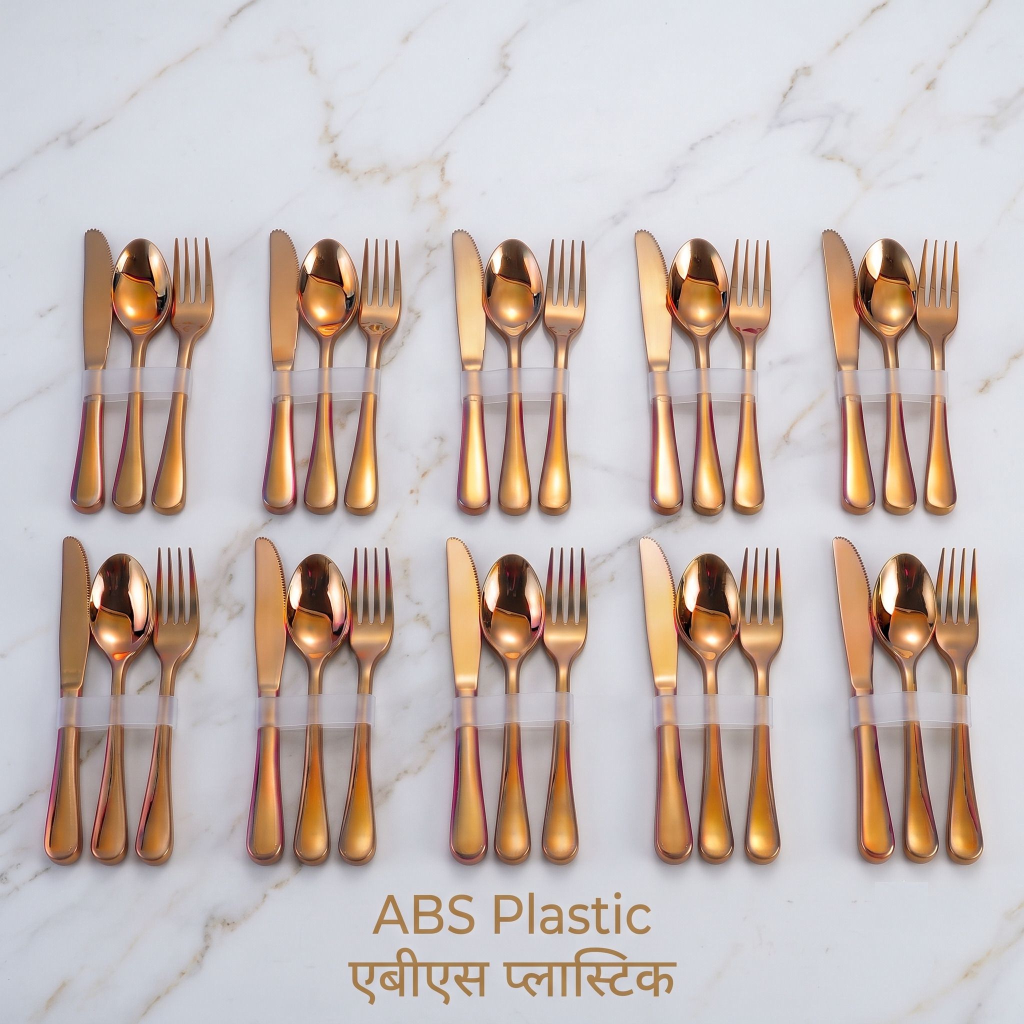 kapiraj shopee Pre Packaged Gold Disposable Cutlery Set for Catering & Dinners Pack of 30 Disposable Plastic Cutlery Set-picture-11