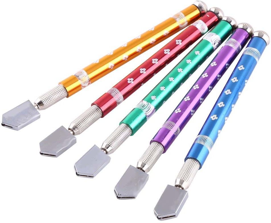 5pcs Professional Glass Cutting Tools - Colorful Metal Handle Pencil Style Glass Cutter (Multicolor) Glass Cutter-image-25