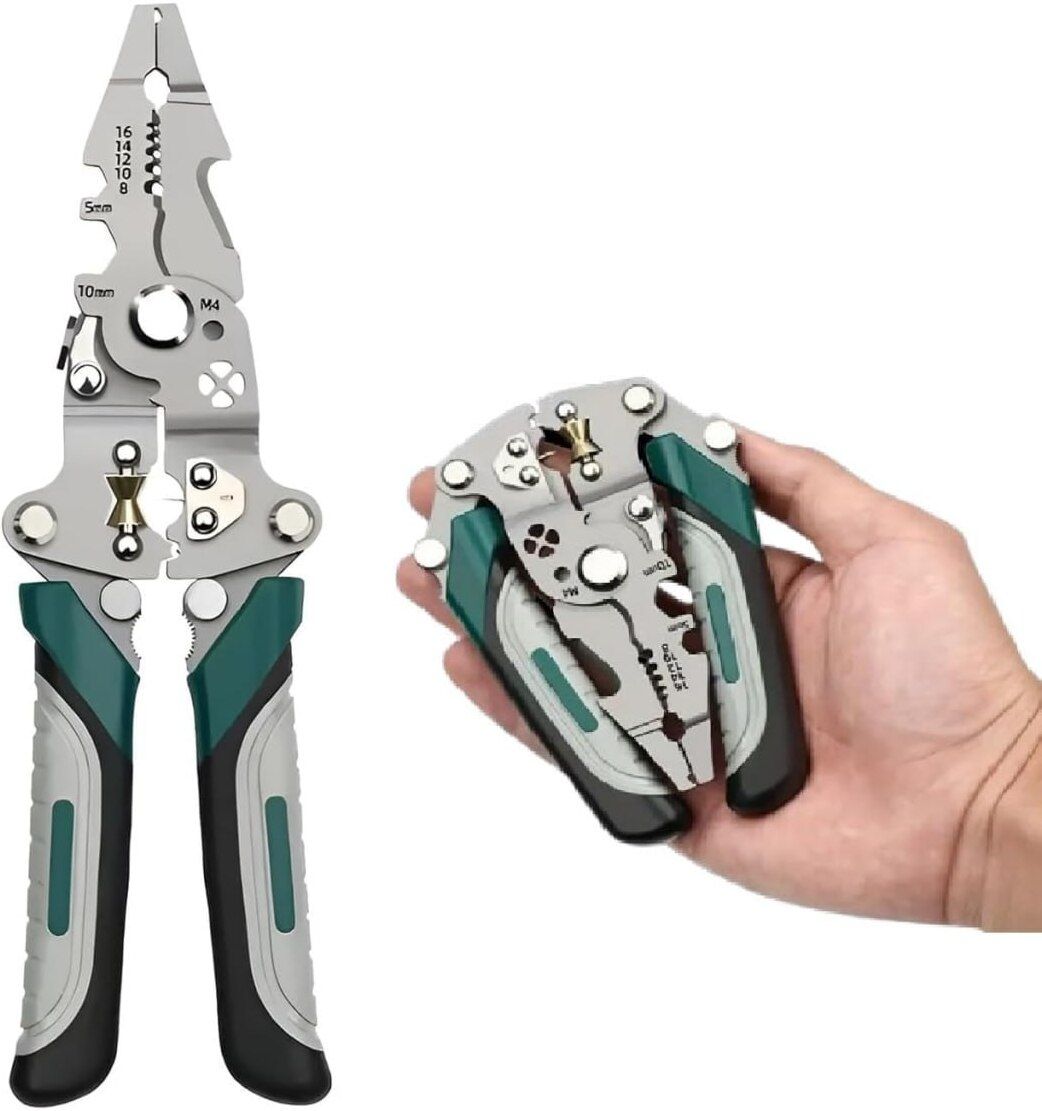 wonder work Foldable Wire Stripper Pliers with Cutting & Crimping Function, Multi-Function Electrician Hand Tool for Wire Stripping, Cable Cutting, Crimping & Repair Work Wire Cutter-picture-47