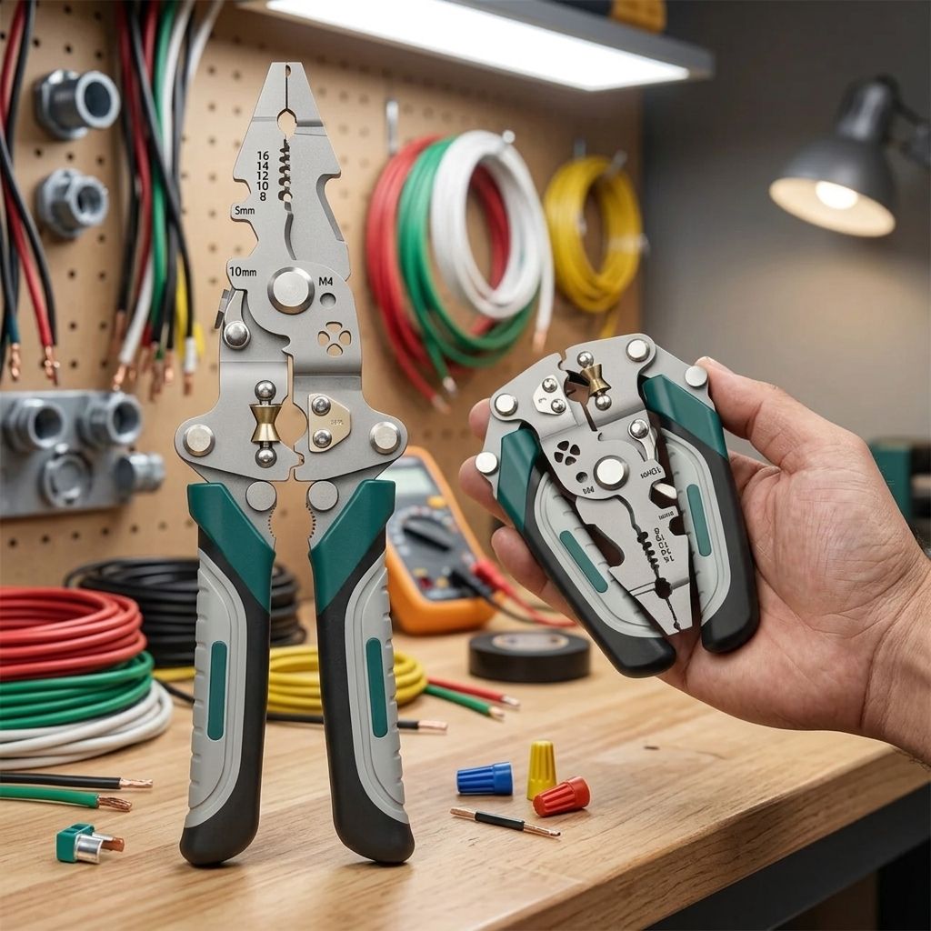Cutter-44 Professional Wire Cutter Stripper Tool with Voltage Tester Function Wire Cutter-image-9