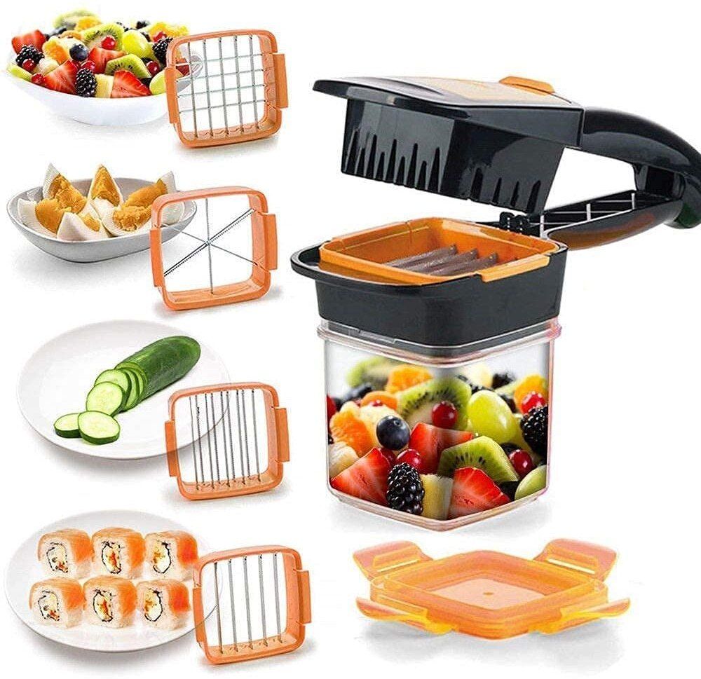 5 in 1 Nicer Vegetable Dicer Chopper 5 in 1 Multi-Function Slicer Vegetable & Fruits Cutter Glass Cutter-image-44