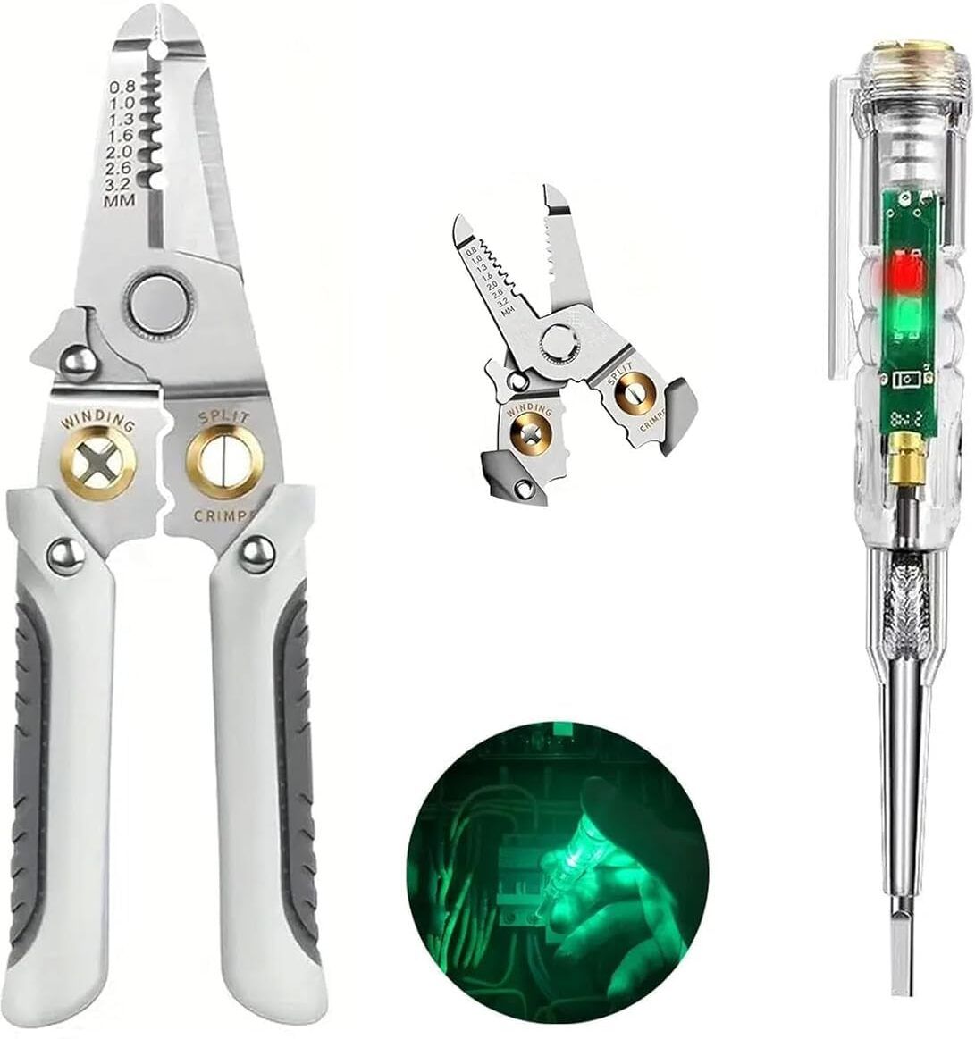 6-in-1 Wire Cutter & Tester Screwdriver Kit Multi Function Voltage Tester Wire Cutter-image-30