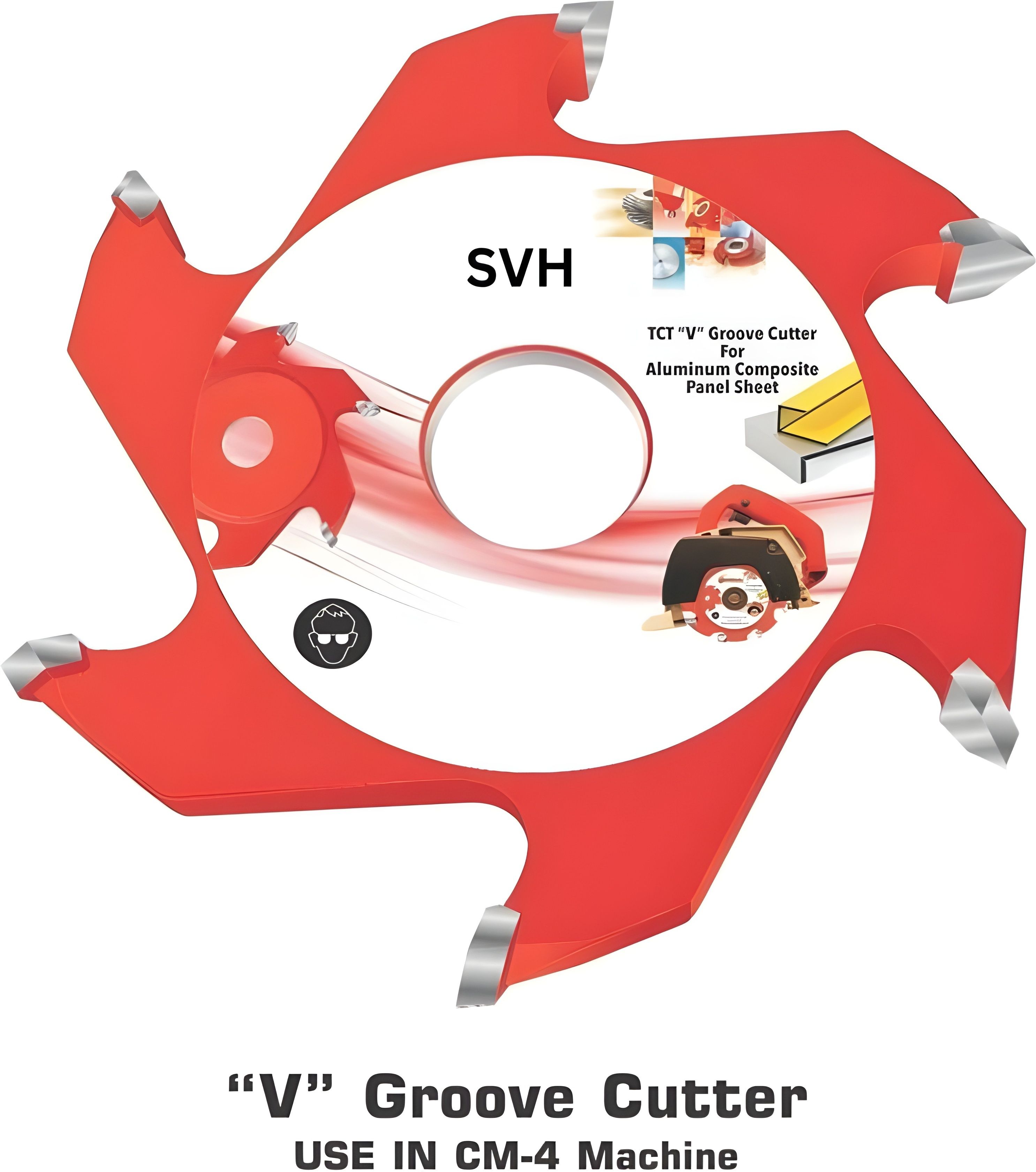 svh 3"(75mm) ACP V Groove Cutter For CM4 ( D - 3"x 10mm x 6T x 20mm Bore ) 10MM Wood Cutter-picture-16