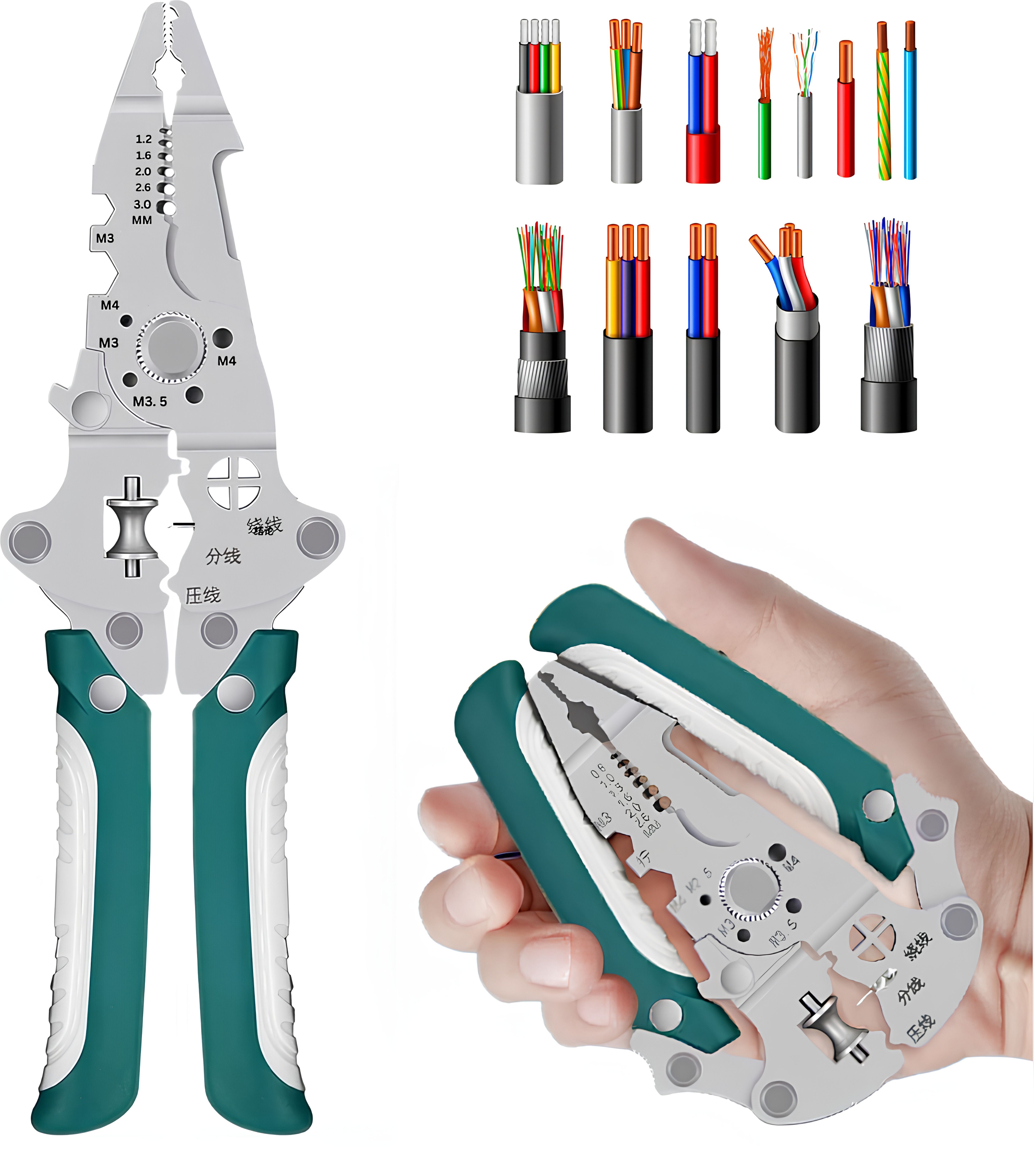 kepptal All In 1 Multi-Function Wire Stripper & Crimping Wiring Pliers Stainless Steel(1 PCS) Wire Cutter-picture-21