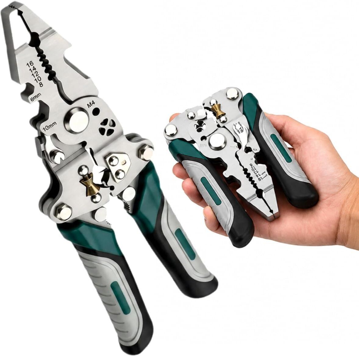 azelsellworld All-in-1 Multifunction Wire Stripper, Wire Cutter, Hand Tool For Electrical Work Needle Nose Plier-picture-14