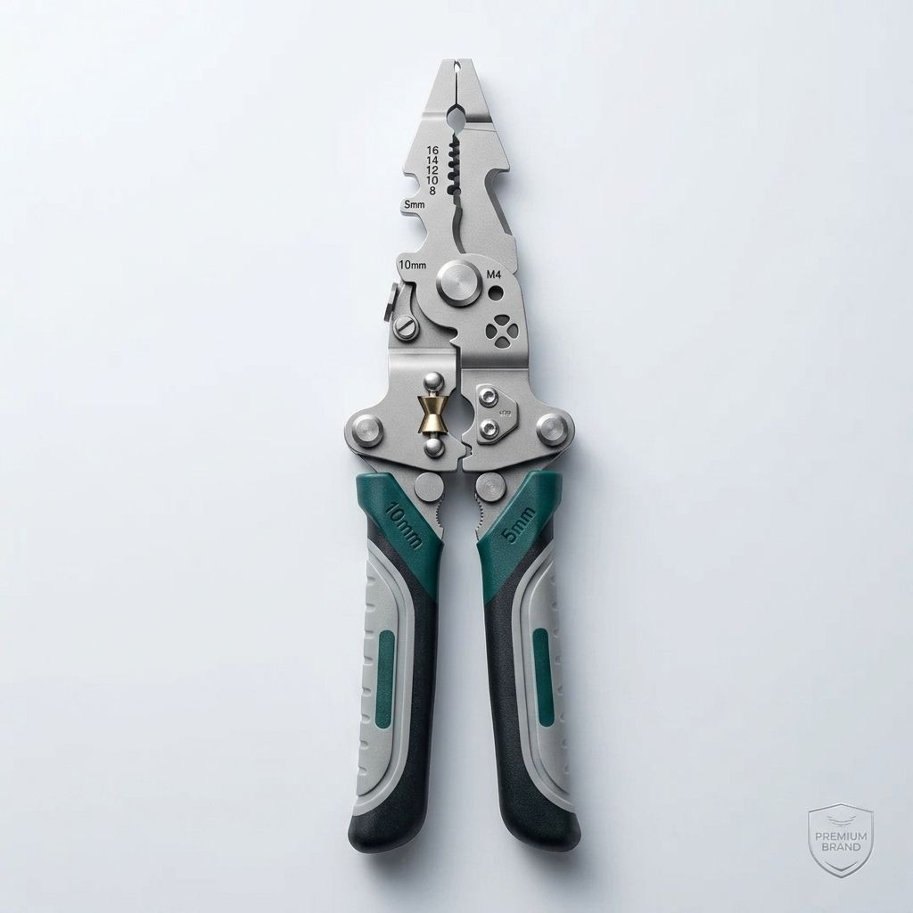 Cutter-2 Wire Stripping Plier 10 Inch with Voltage Tester Stainless Steel Cutter Tool Wire Cutter-image-3