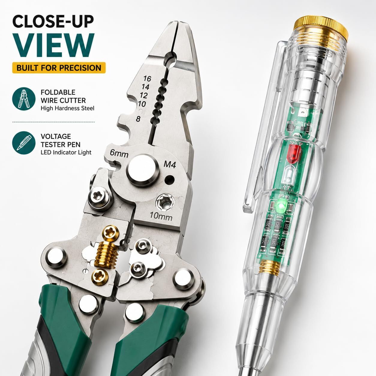 Multi Function Wire Stripper Cutter Crimping Tool With Tester Wire Cutter-image-46