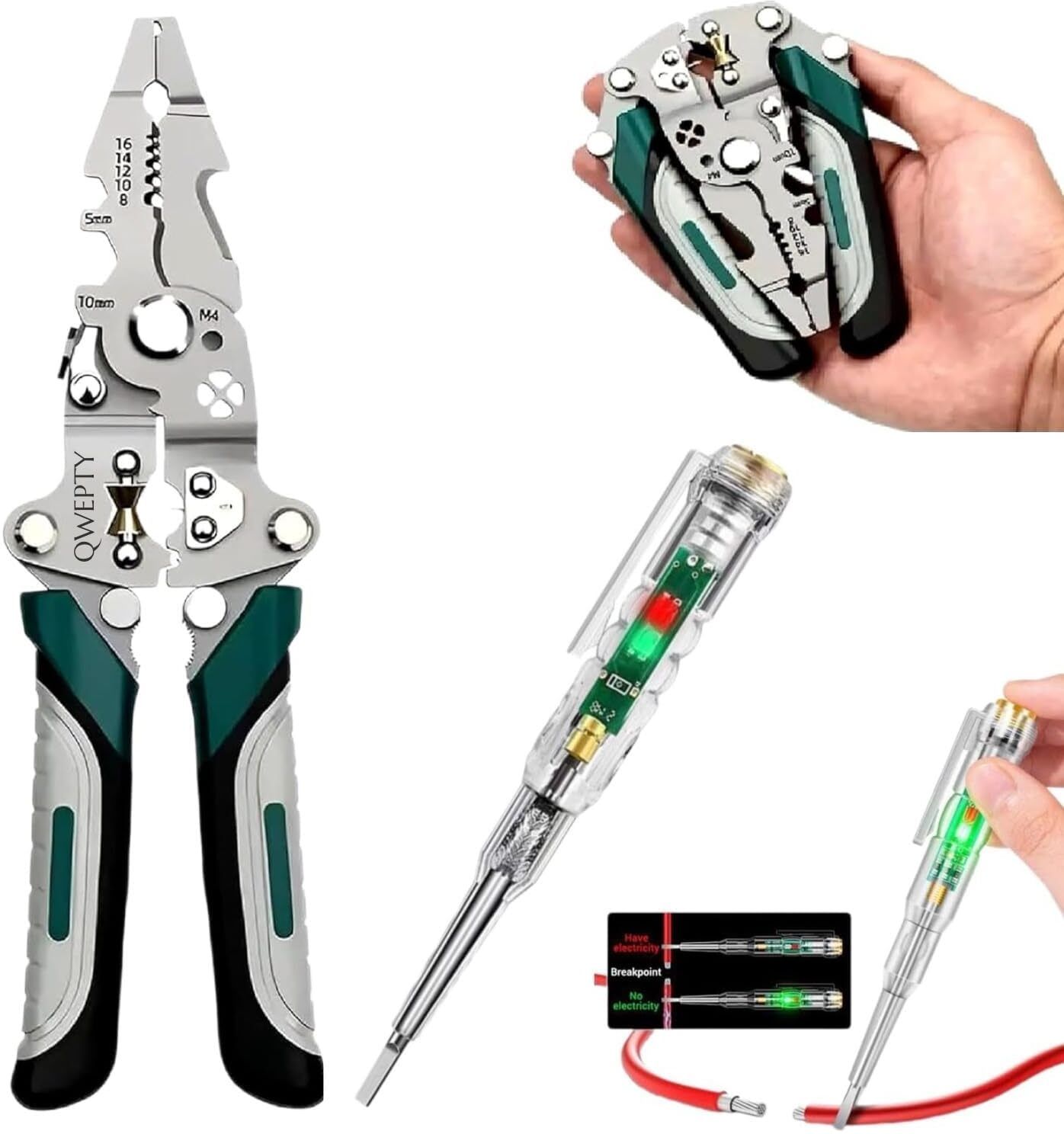 dikokiyu Heavy Duty Folding Multi-Tool Wire Cutter and Stripper Pliers Wire Stripper Foldable Tool Wire Cutter-picture-27