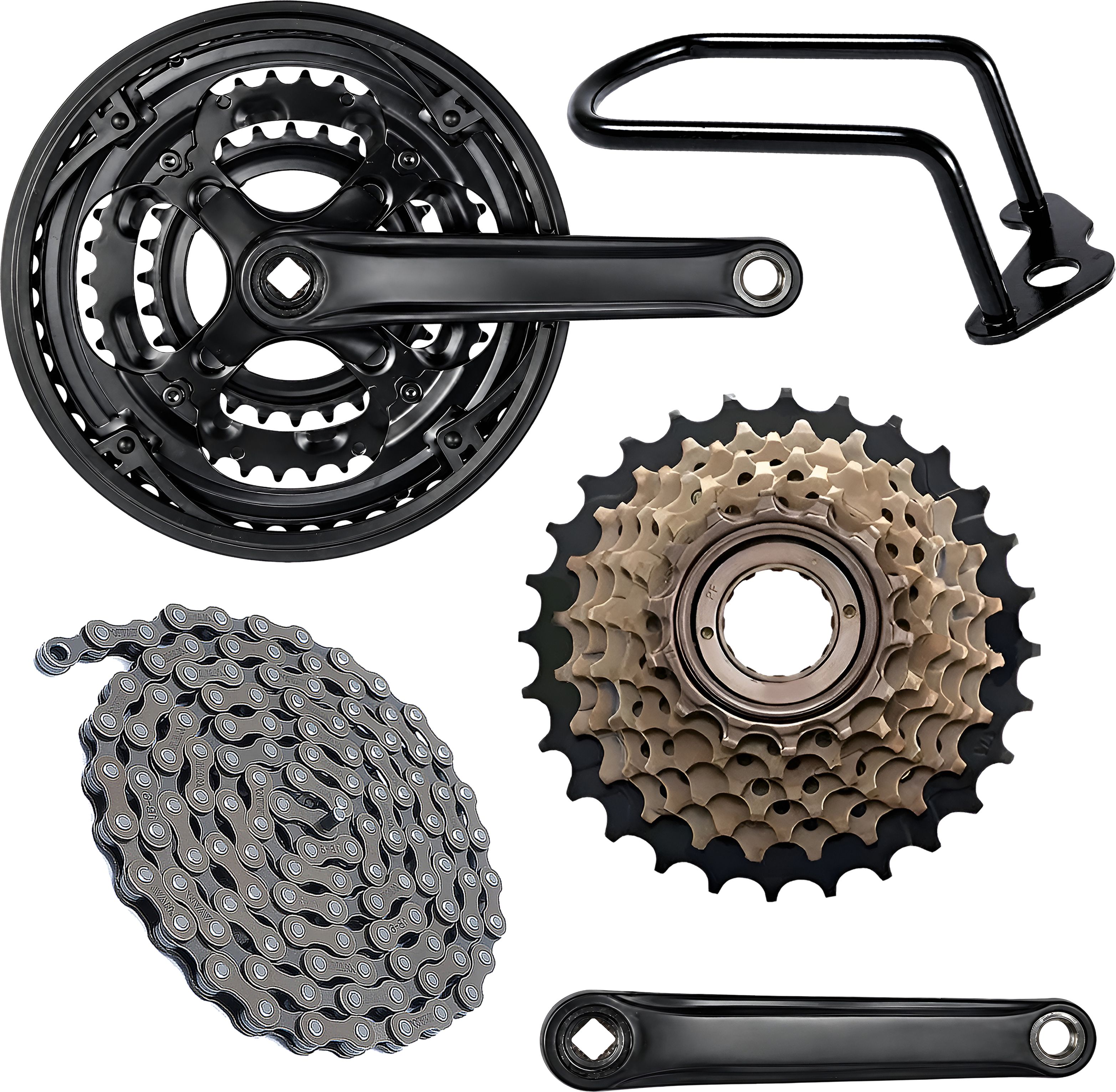Cycle Triple Chainwheel, 116 Link Chain & 14-28T Cassette Gear Kit Mountain Bike, Racing Bike, Road Bicycle Wheel-image-2