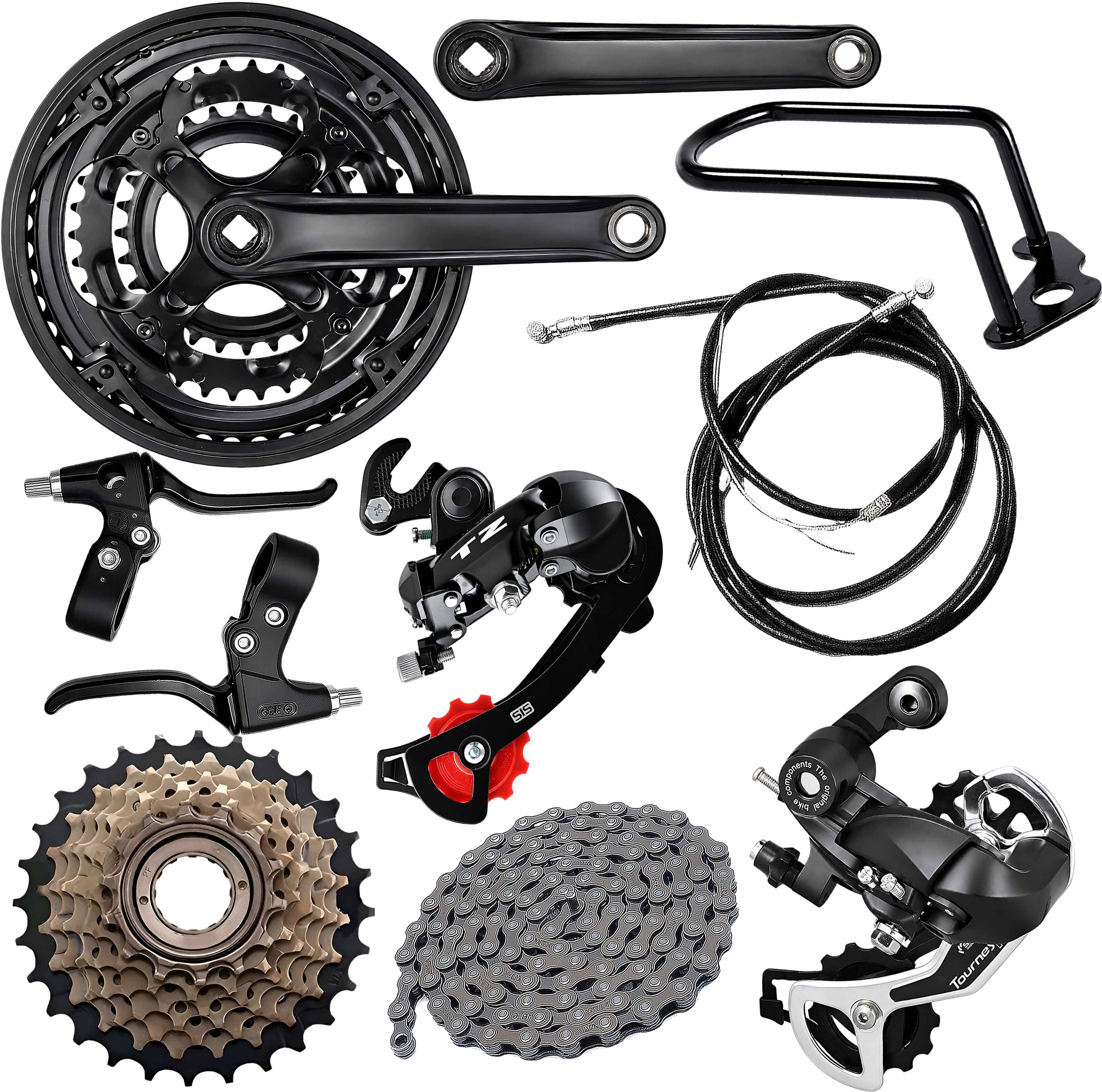 razaiq Cycle Crankset, 7 Speed Cassette, Rear Derailleur & Brake Cable Wire Kit Bicycle Brake Disk-picture-37