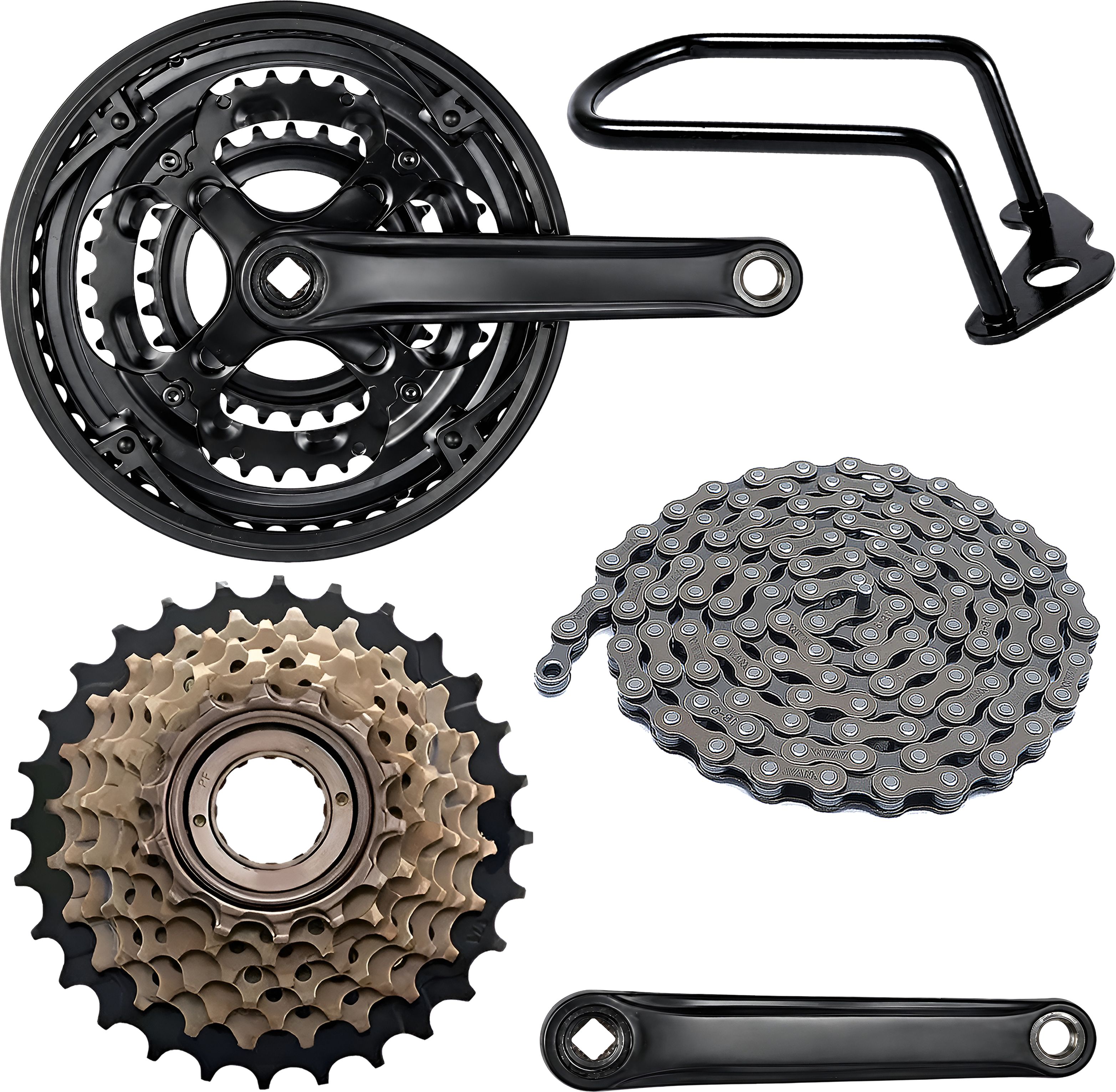 razaiq Universal Cycle Triple Crankset, Drive Chain & Rear Derailleur Protector Bicycle Brake Disk-picture-21