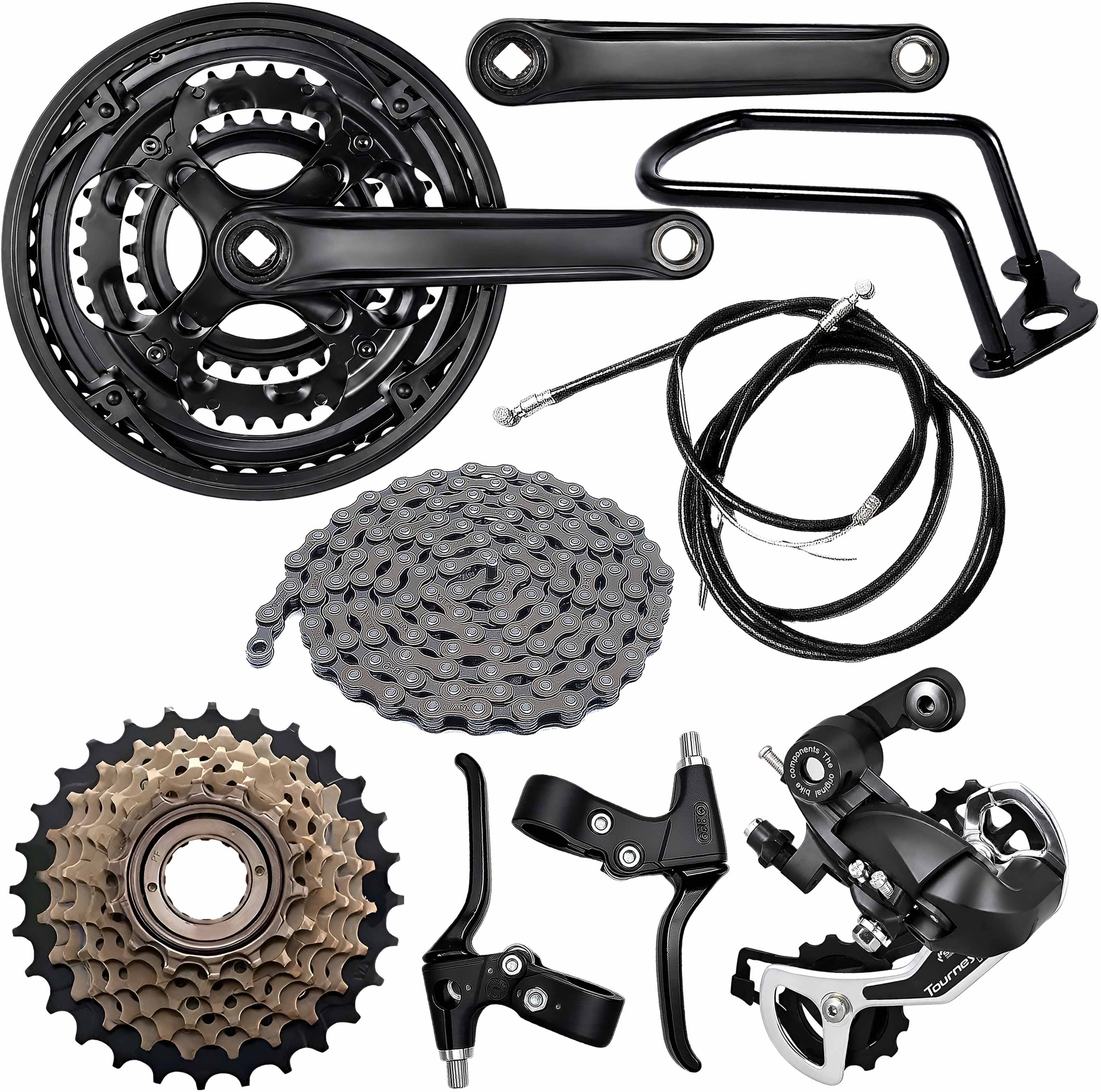 razaiq Cycle Gear Kit with Crankset, Rear Derailleur & 7 Speed Cassette Bicycle Brake Disk-picture-19