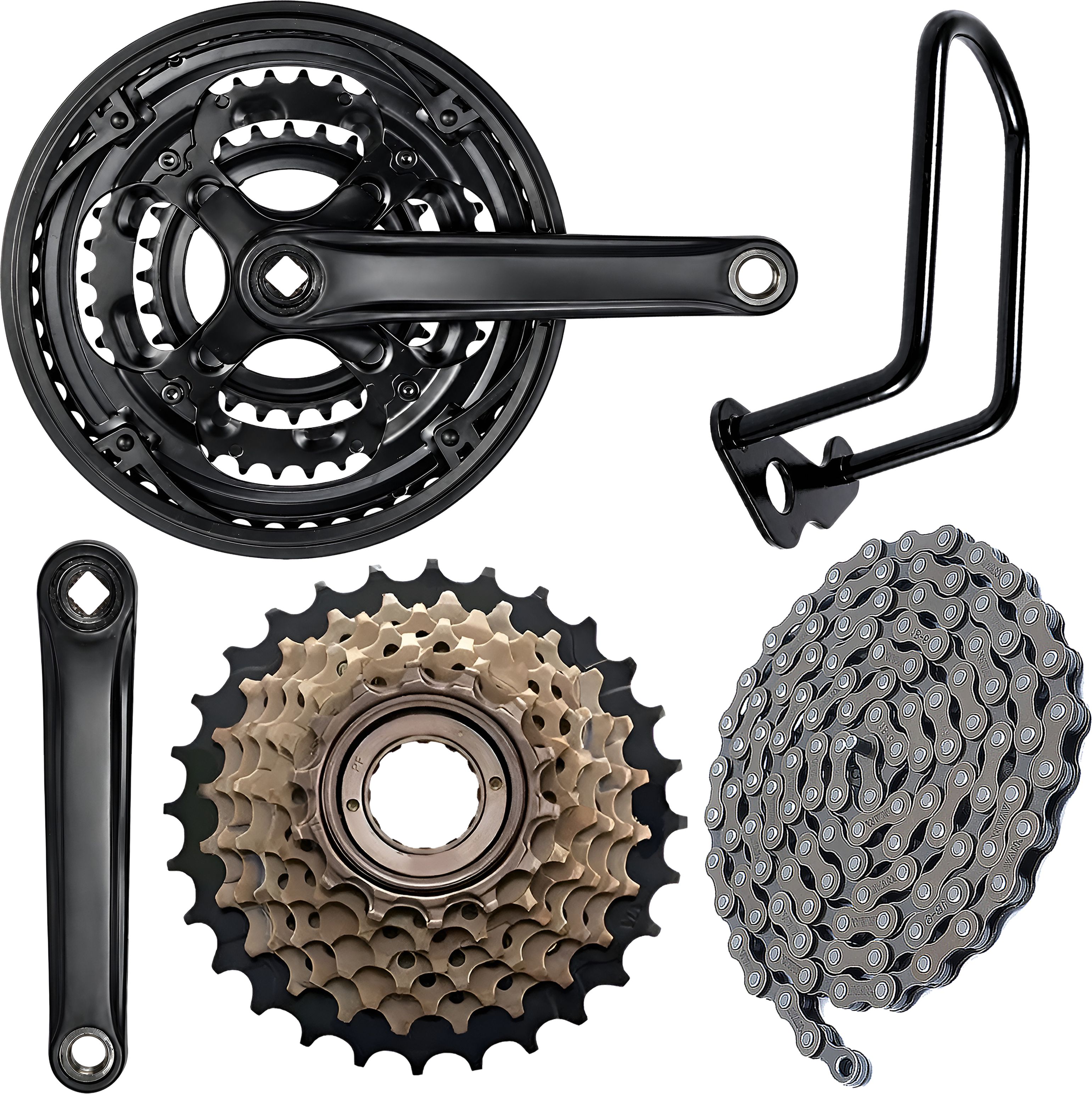 razaiq Complete Cycle Drivetrain Upgrade with Triple Crankset & 116 Link Chain Bicycle Brake Disk-picture-38