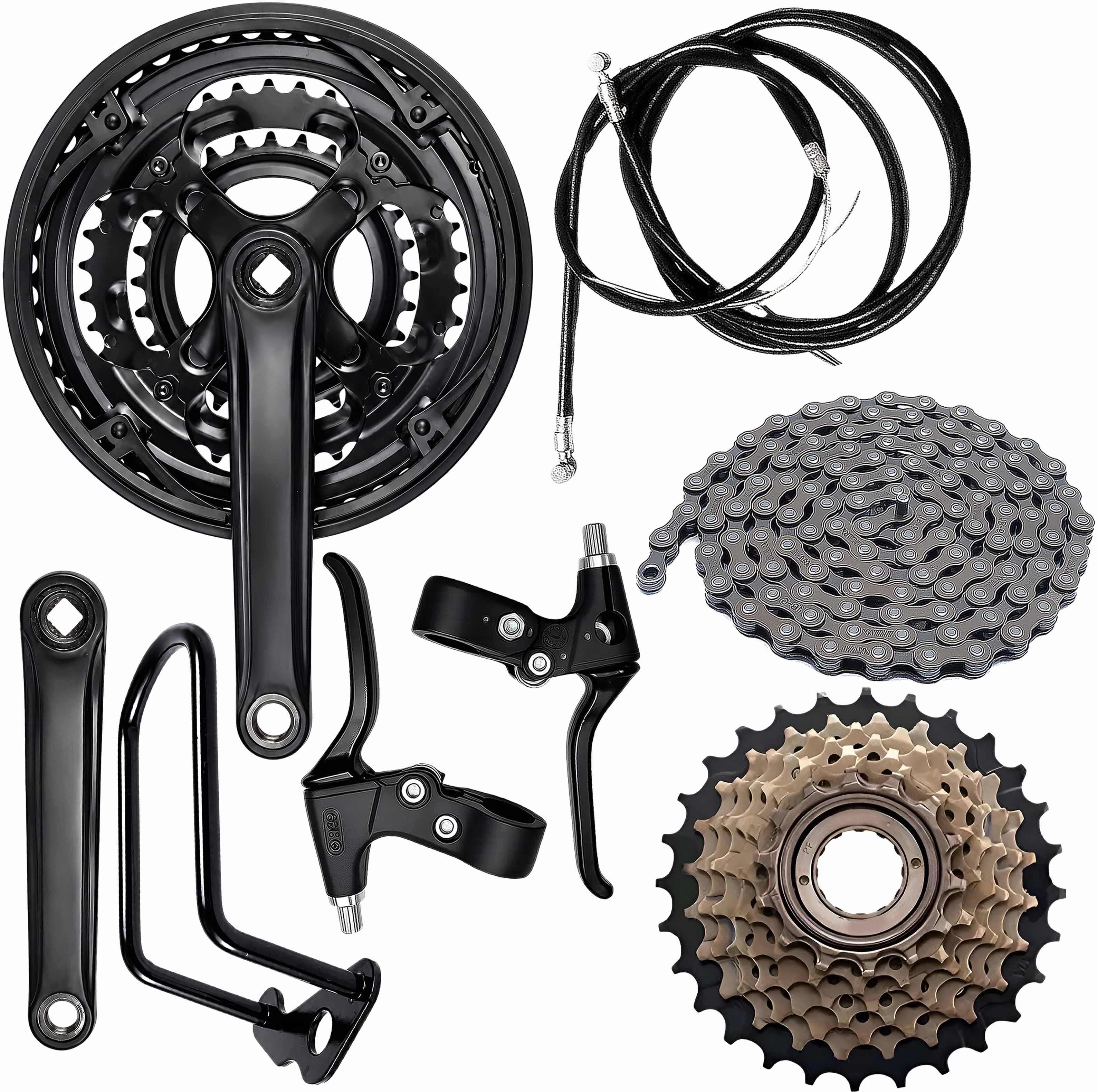 razaiq Bicycle Triple Chainwheel Drive Kit with Chain, Disc Brake Lever & Cable Set Bicycle Brake Disk-picture-12