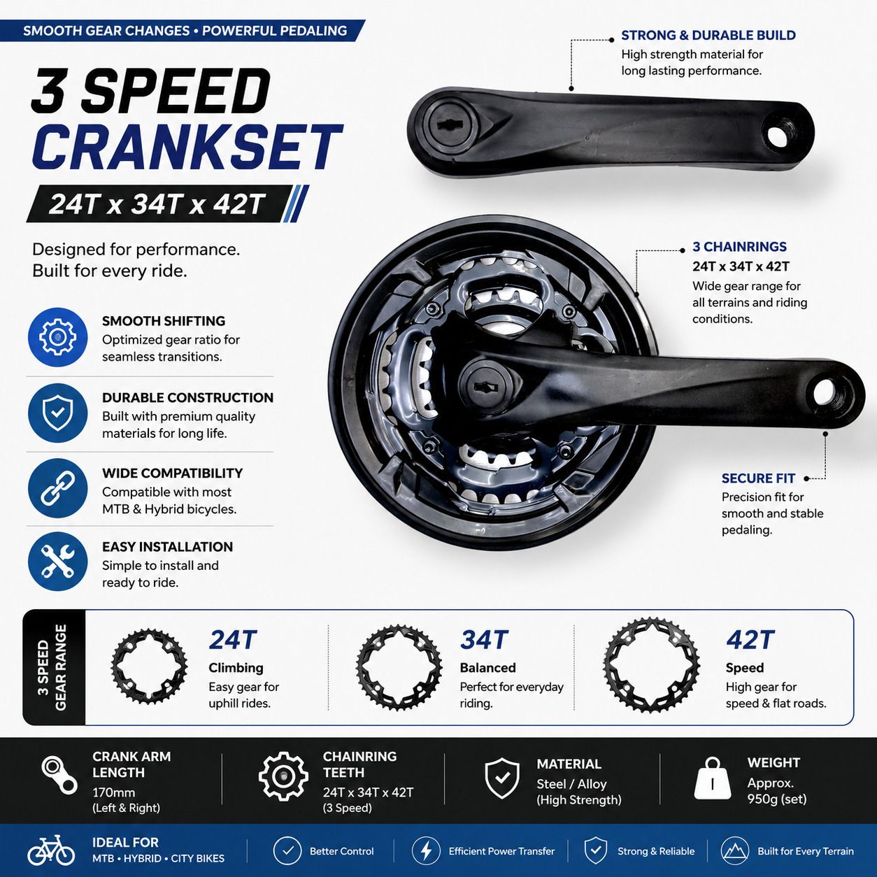 carbon bike 24-34-42T Chain wheel Steel 7/8/9 Speed Universal Square Hole Mountain Bike, Racing Bike, Road Bicycle Wheel-picture-43