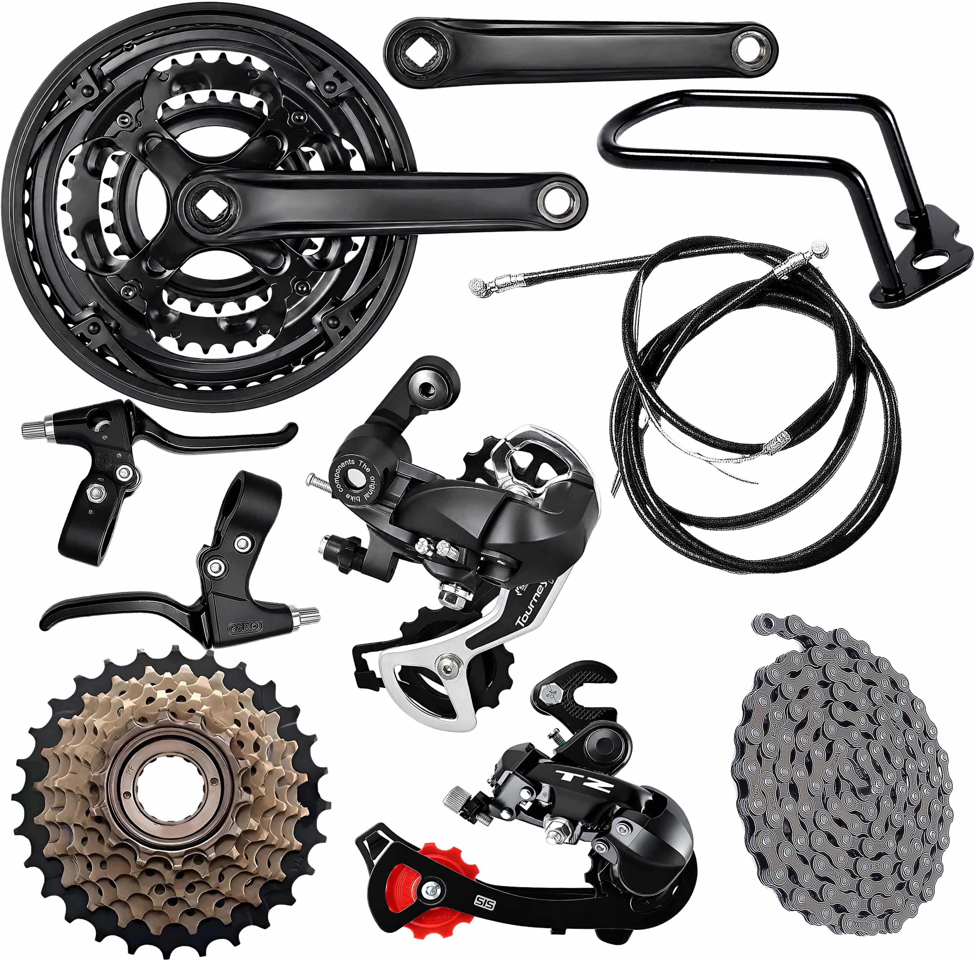 razaiq Cycle Crankset, Chain, 7 Speed Gear, Rear Derailleur & Brake Lever Set Kit Bicycle Brake Disk-picture-39