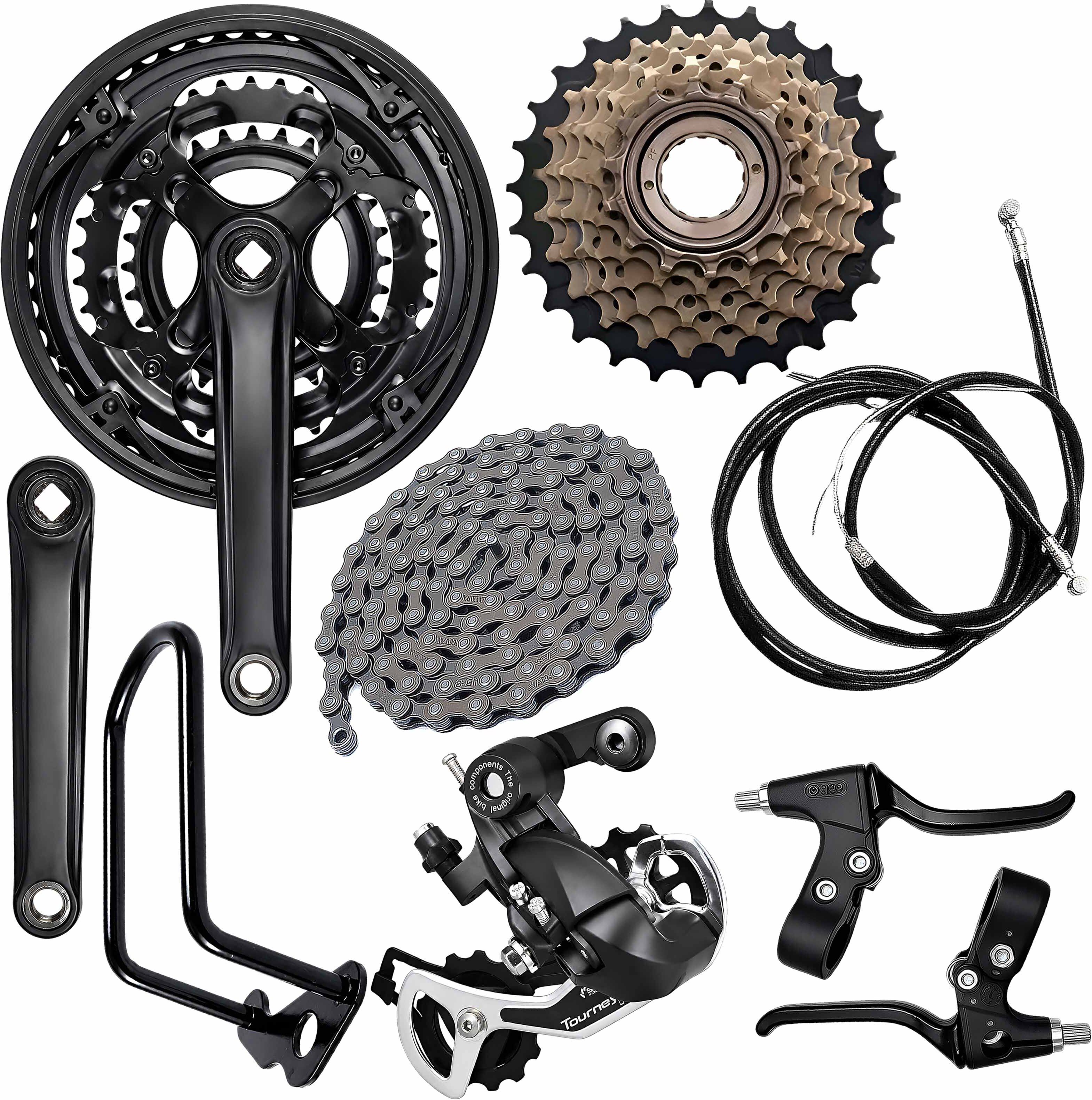 razaiq Bicycle Crankset, Chain, 7 Speed Cassette & Rear Derailleur Set Bicycle Brake Disk-picture-20