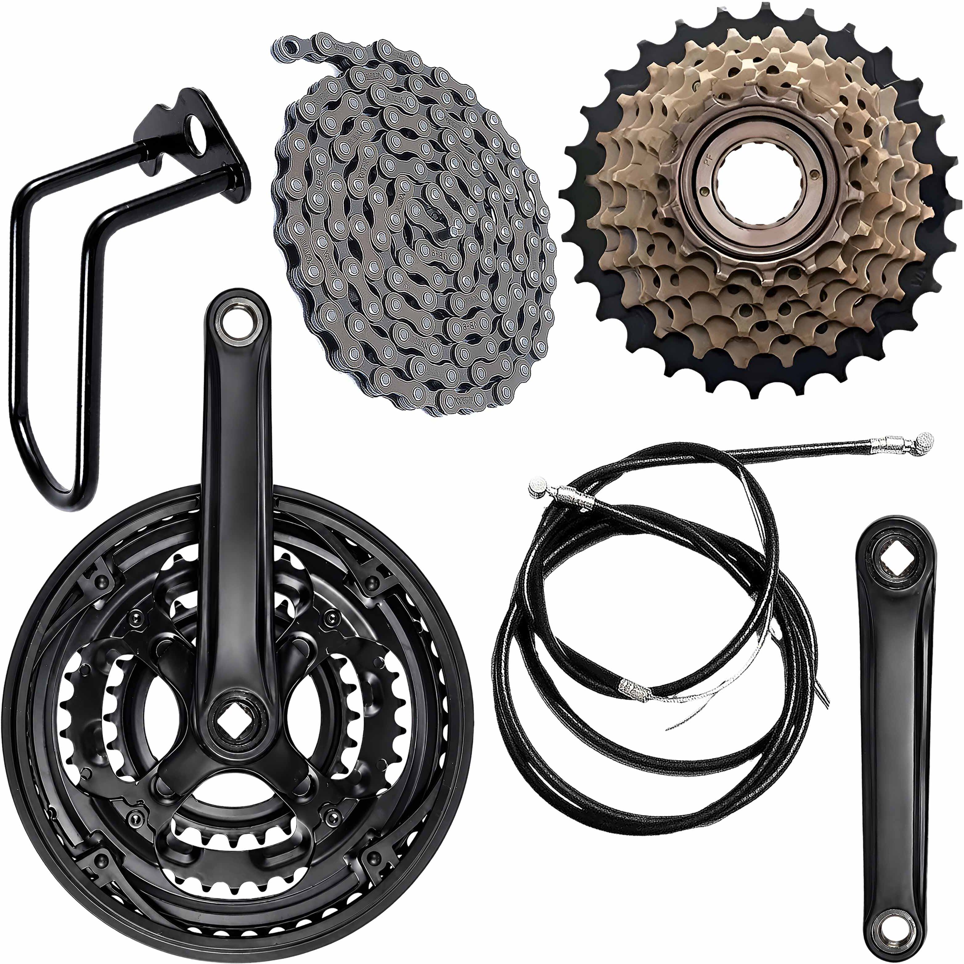 razaiq Bicycle 3 Speed Front Gear Kit with 14-28T Cassette & Disc Brake Cable Bicycle Brake Disk-picture-41