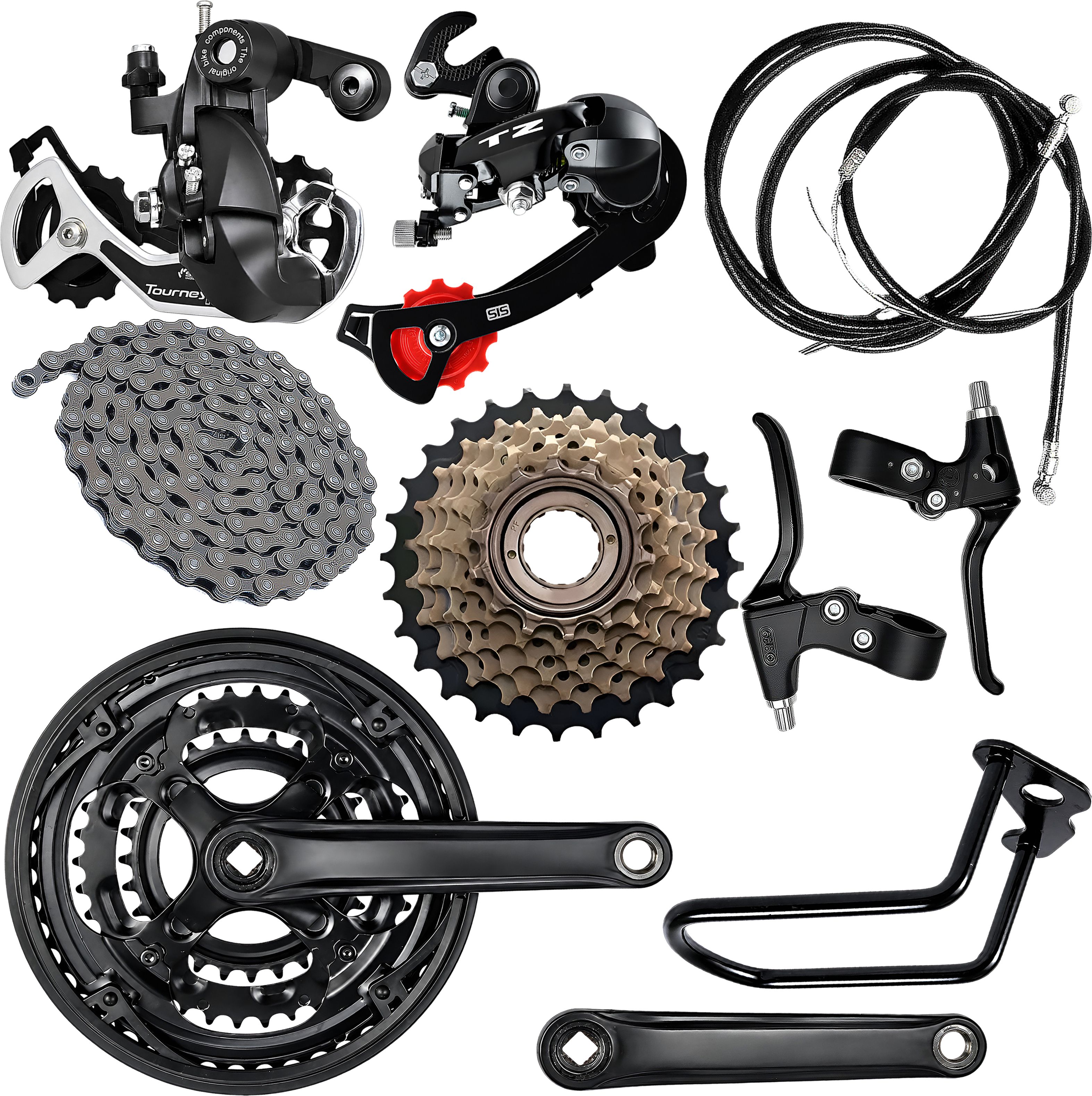 razaiq Cycle Crankset, Chain, Cassette, Brake Lever & Rear Derailleur Kit Set Bicycle Brake Disk-picture-32