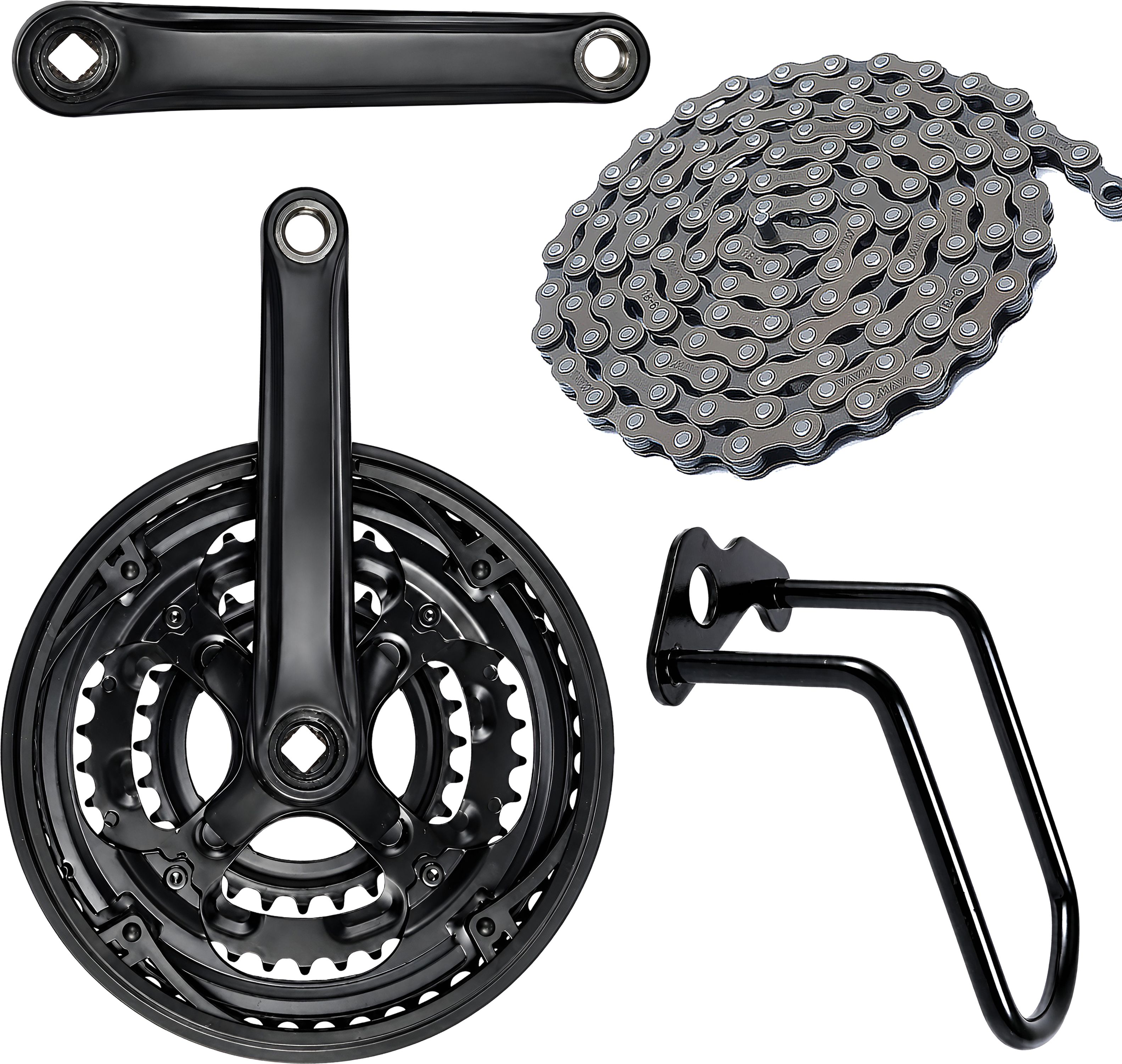razaiq Complete Cycle Transmission Kit with Triple Crankset & Chain Guard Set Bicycle Brake Disk-picture-18