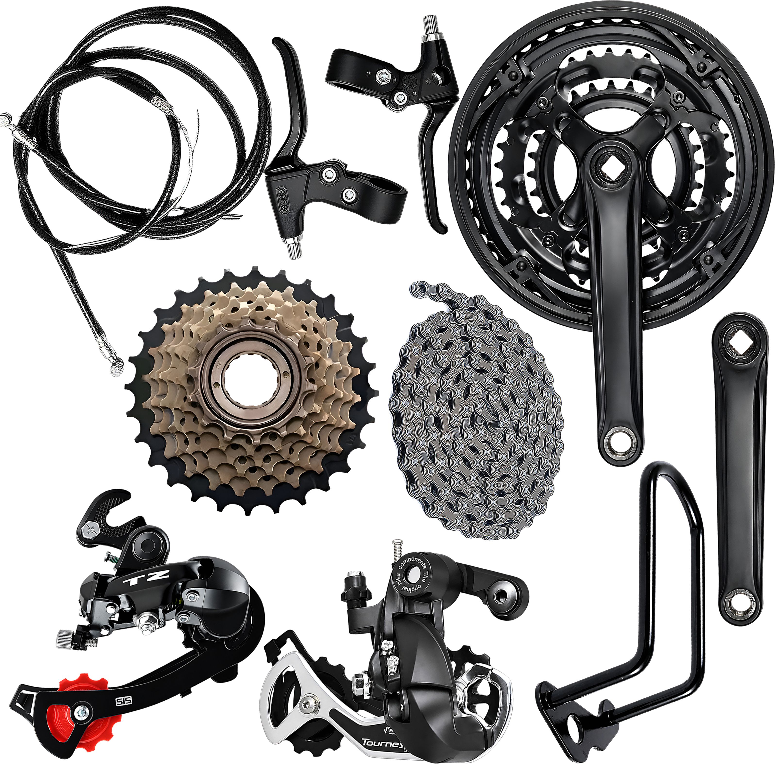 Complete Bicycle Crankset, Disc Brake Lever & 14-28T Gear Cassette Combo Mountain Bike, Racing Bike, Road Bicycle Wheel-image-16