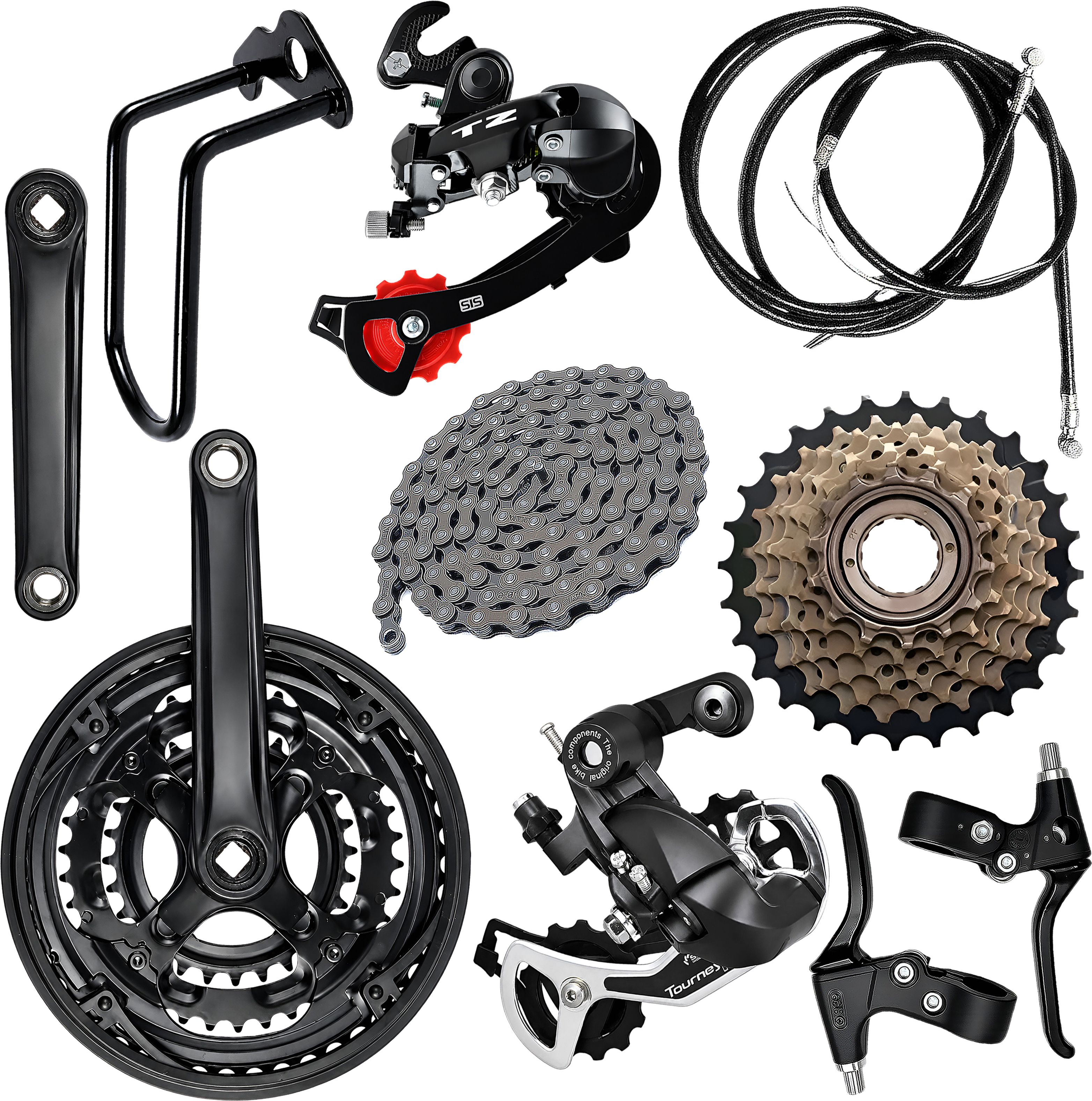 razaiq Complete Cycle Upgrade Kit with Crankset, Rear Gear Changer & Brake Cable Mountain Bike, Racing Bike, Road Bicycle Wheel-picture-15