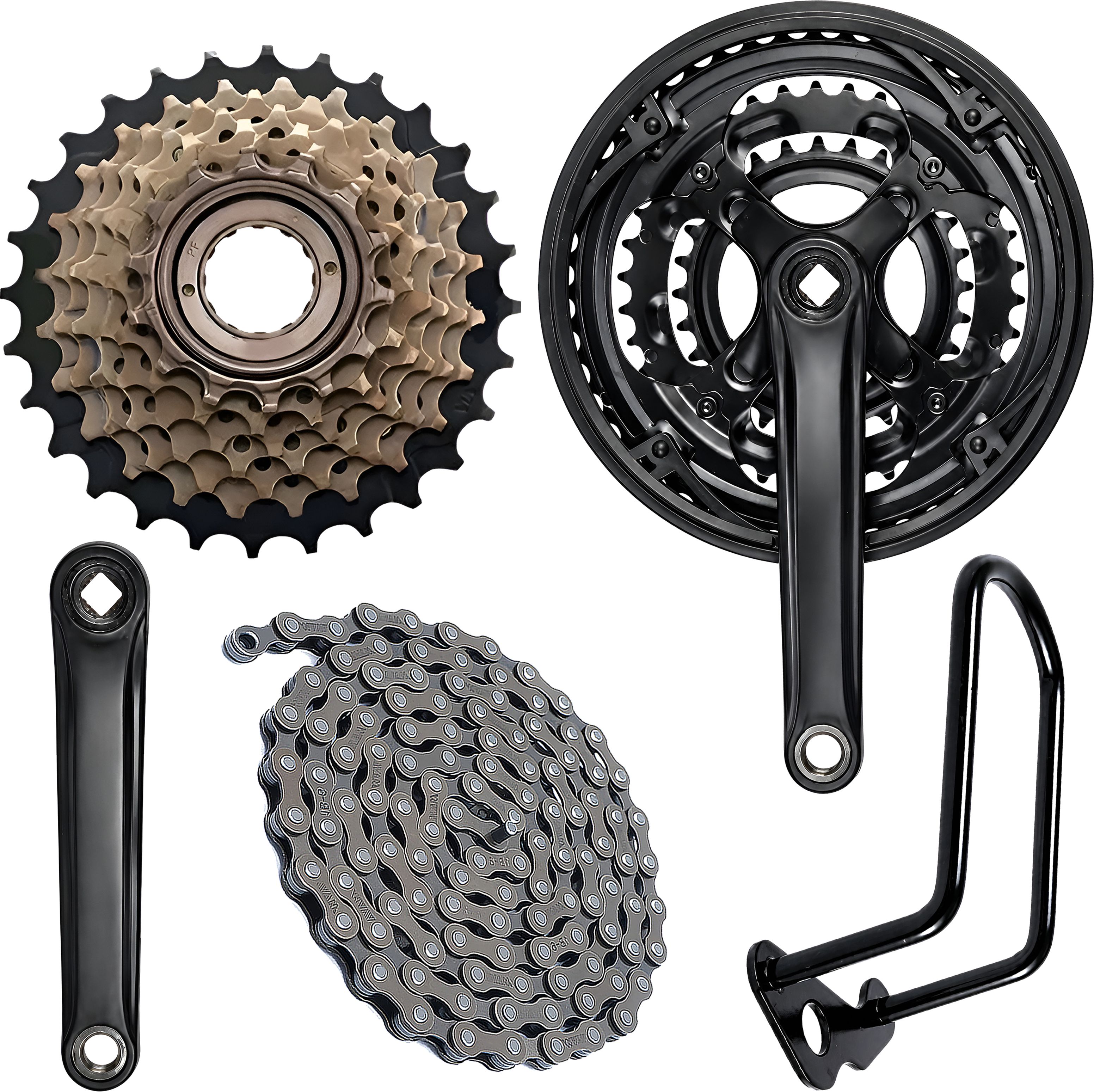 razaiq Bicycle Triple Chainwheel Drive Kit with Cassette, Chain & Derailleur Protector Bicycle Brake Disk-picture-14