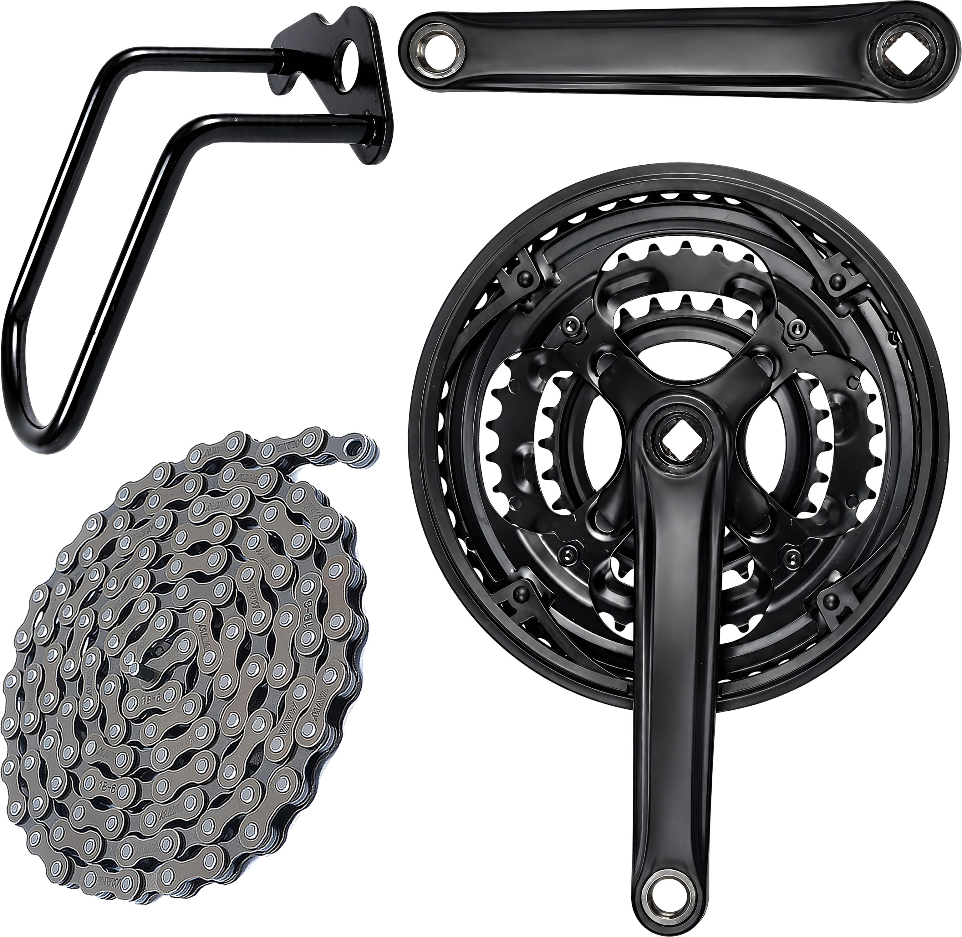 razaiq Bicycle Crankset Assembly with Chain & Rear Derailleur Protection Guard Bicycle Brake Disk-picture-38
