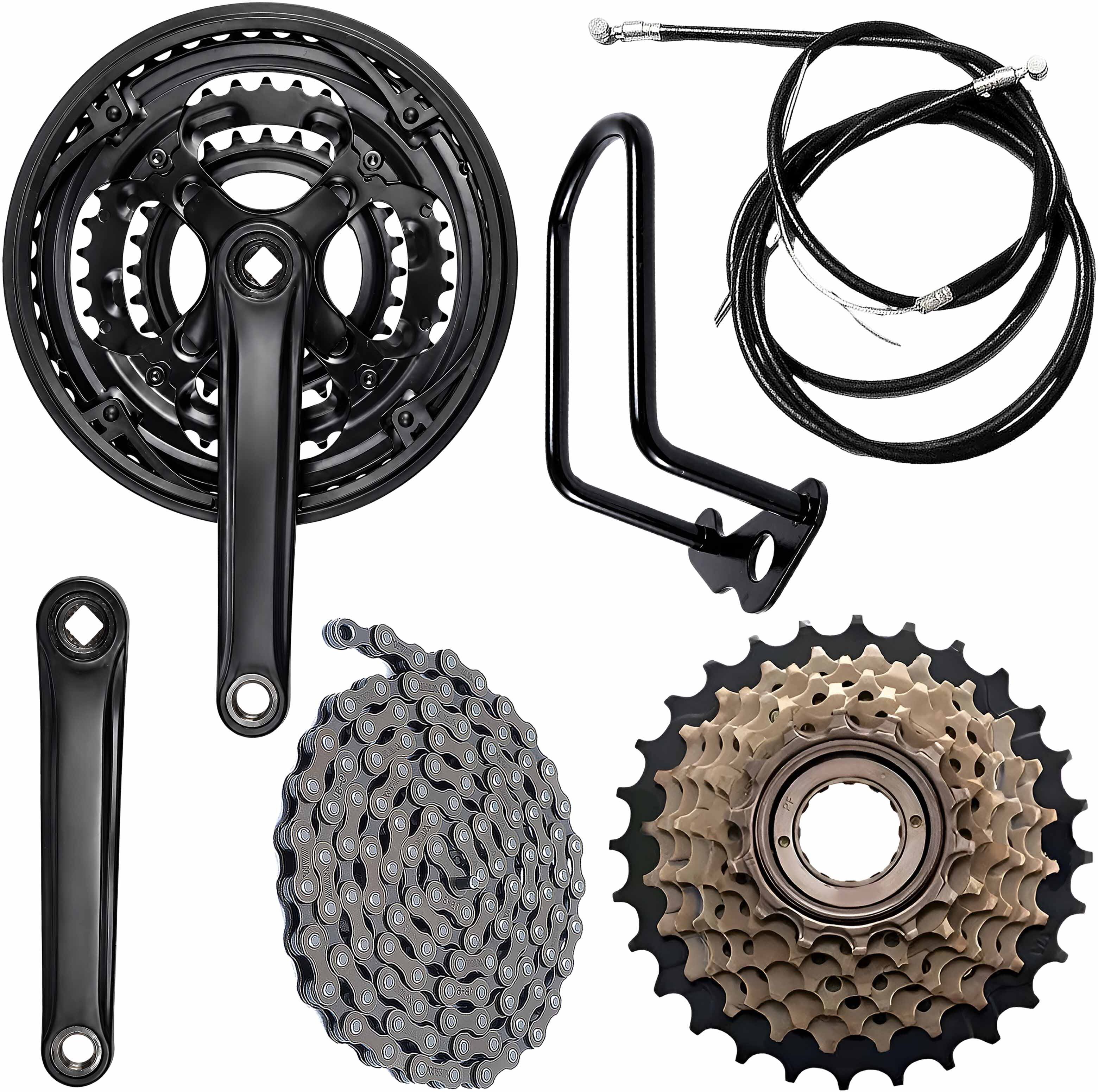 razaiq Cycle Drivetrain Kit with Crankset, Cassette, Chain & Brake Wire Set Mountain Bike, Racing Bike, Road Bicycle Wheel-picture-14