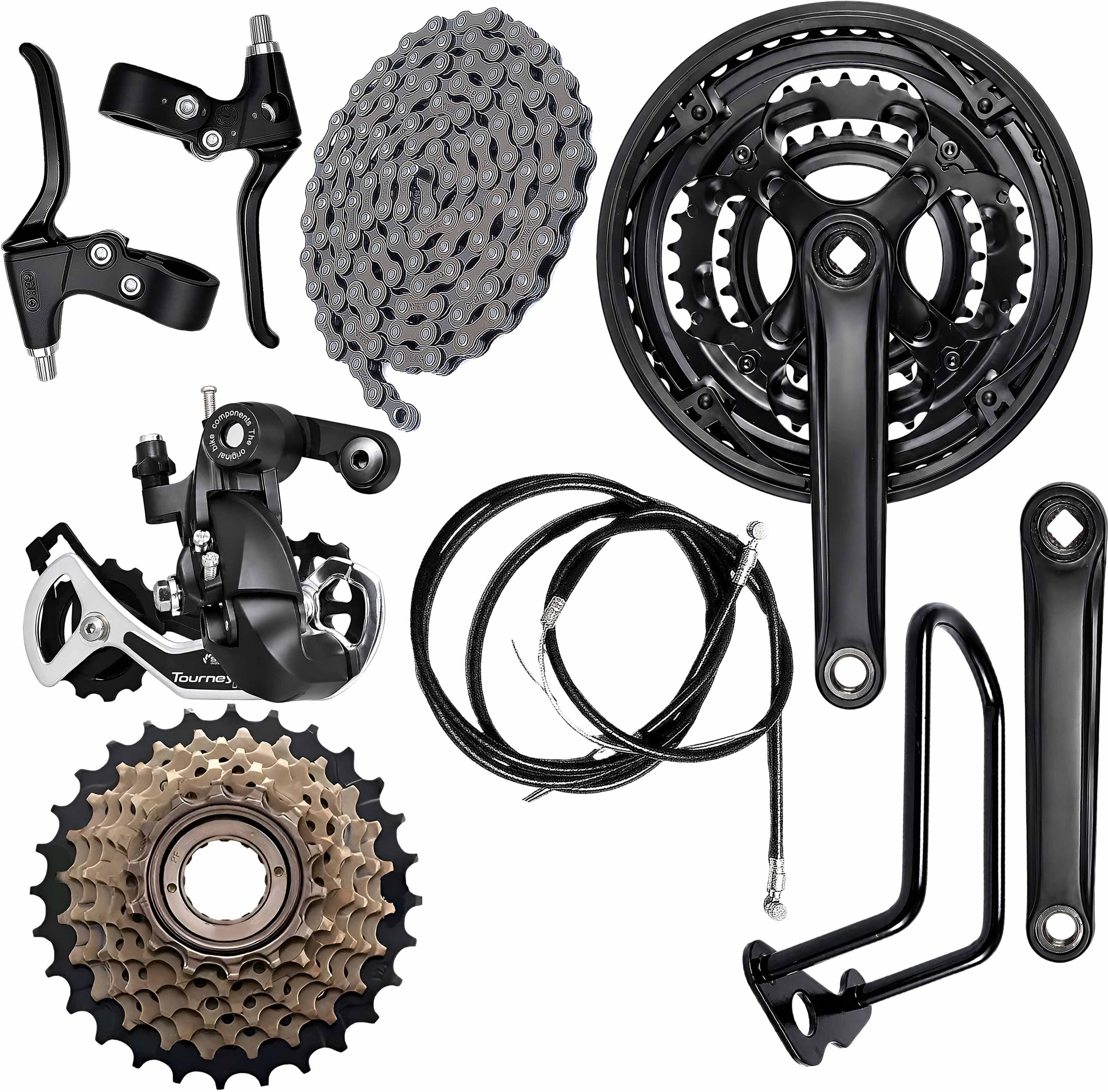 razaiq Cycle Triple Crankset, 7 Speed Cassette & Rear Derailleur Repair Kit Mountain Bike, Racing Bike, Road Bicycle Wheel-picture-25