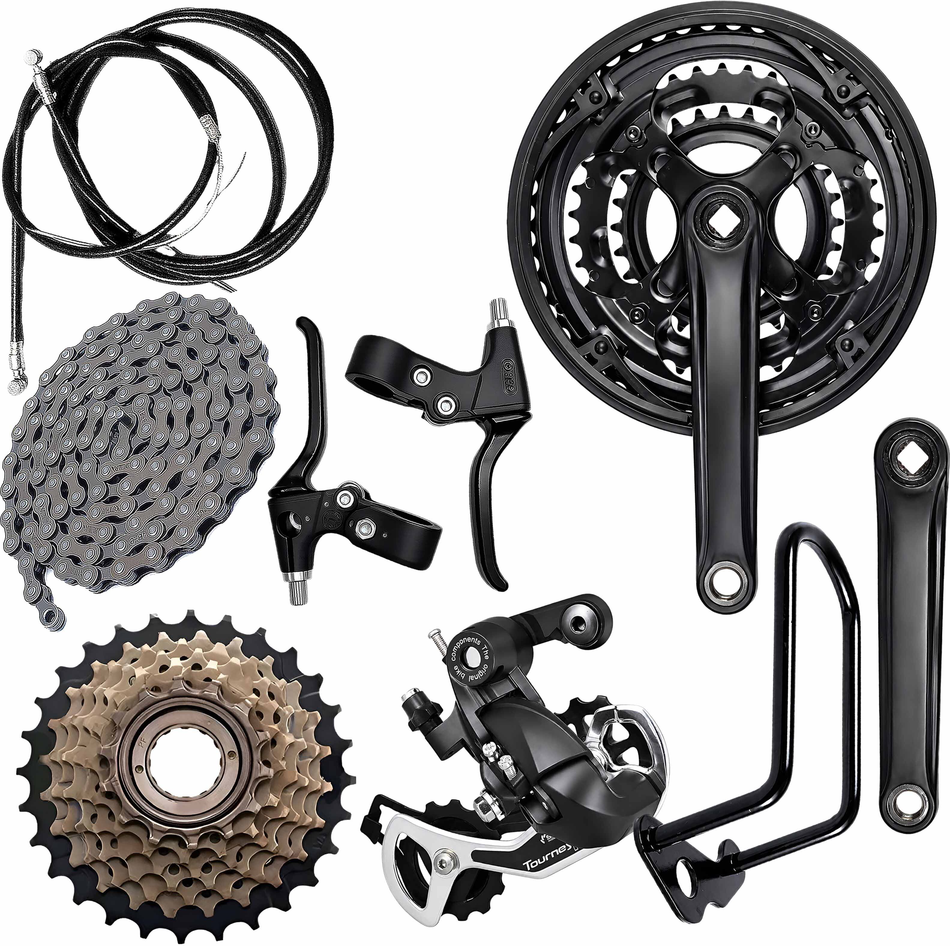 razaiq Bicycle Crankset, Chain, 7 Speed Gear & Disc Brake Lever Set Bicycle Brake Disk-picture-13