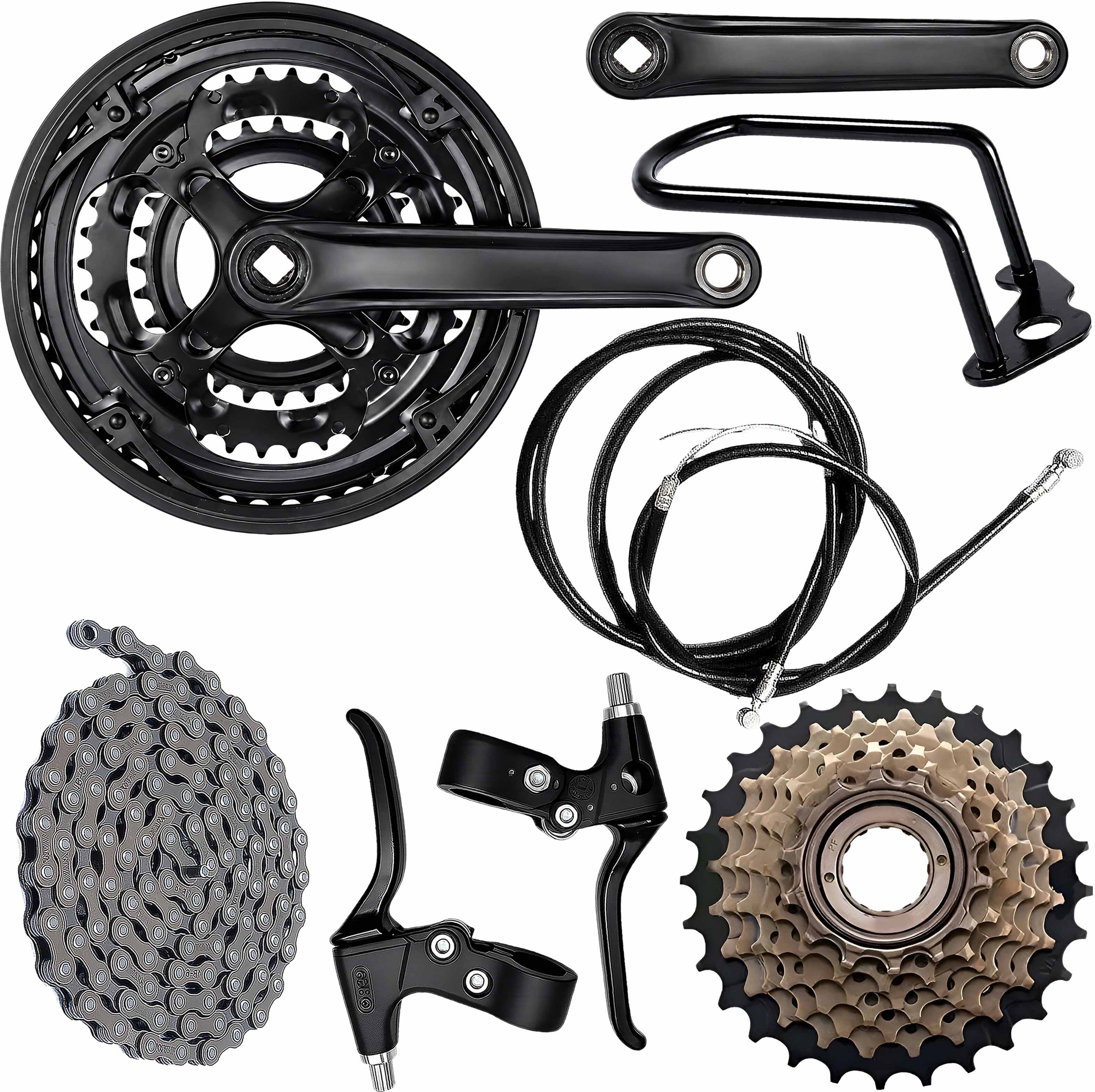 razaiq Universal Cycle Triple Chainwheel with Chain, Cassette & Disc Brake Lever Kit Bicycle Brake Disk-picture-47