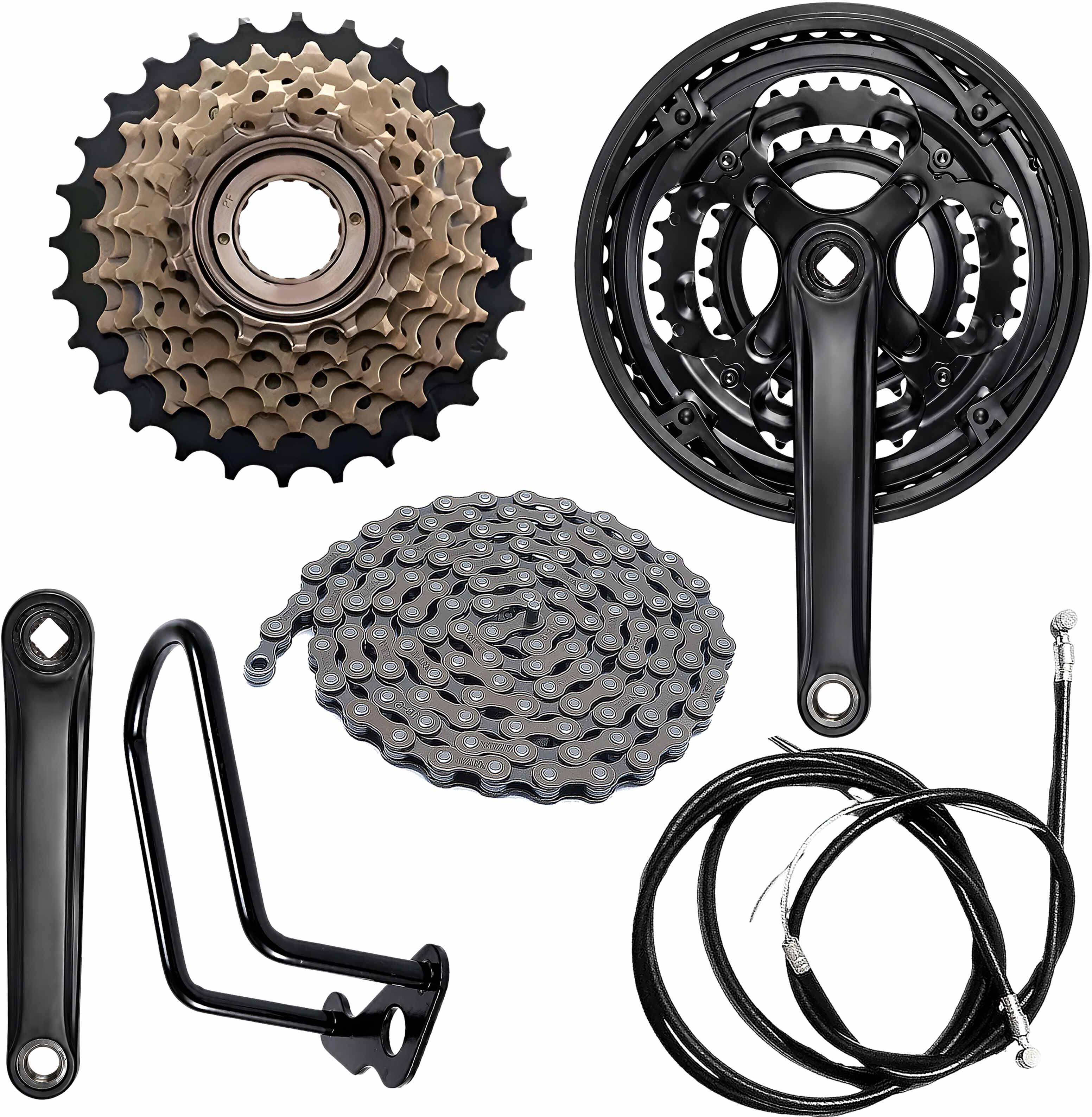 razaiq Bicycle Triple Chainwheel Drive Kit with Chain, Rear Guard & Brake Cable Set Bicycle Brake Disk-picture-23