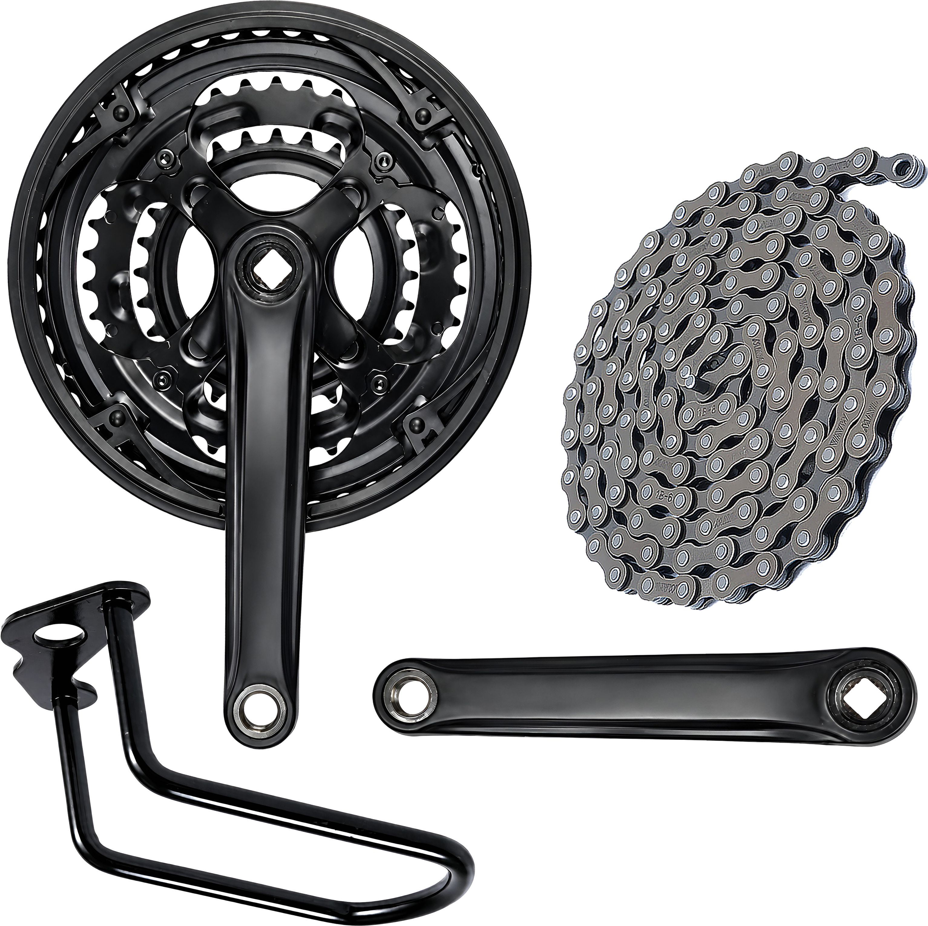 razaiq Universal Cycle Triple Chainwheel, 116 Link Chain & Rear Guard Kit Bicycle Brake Disk-picture-27