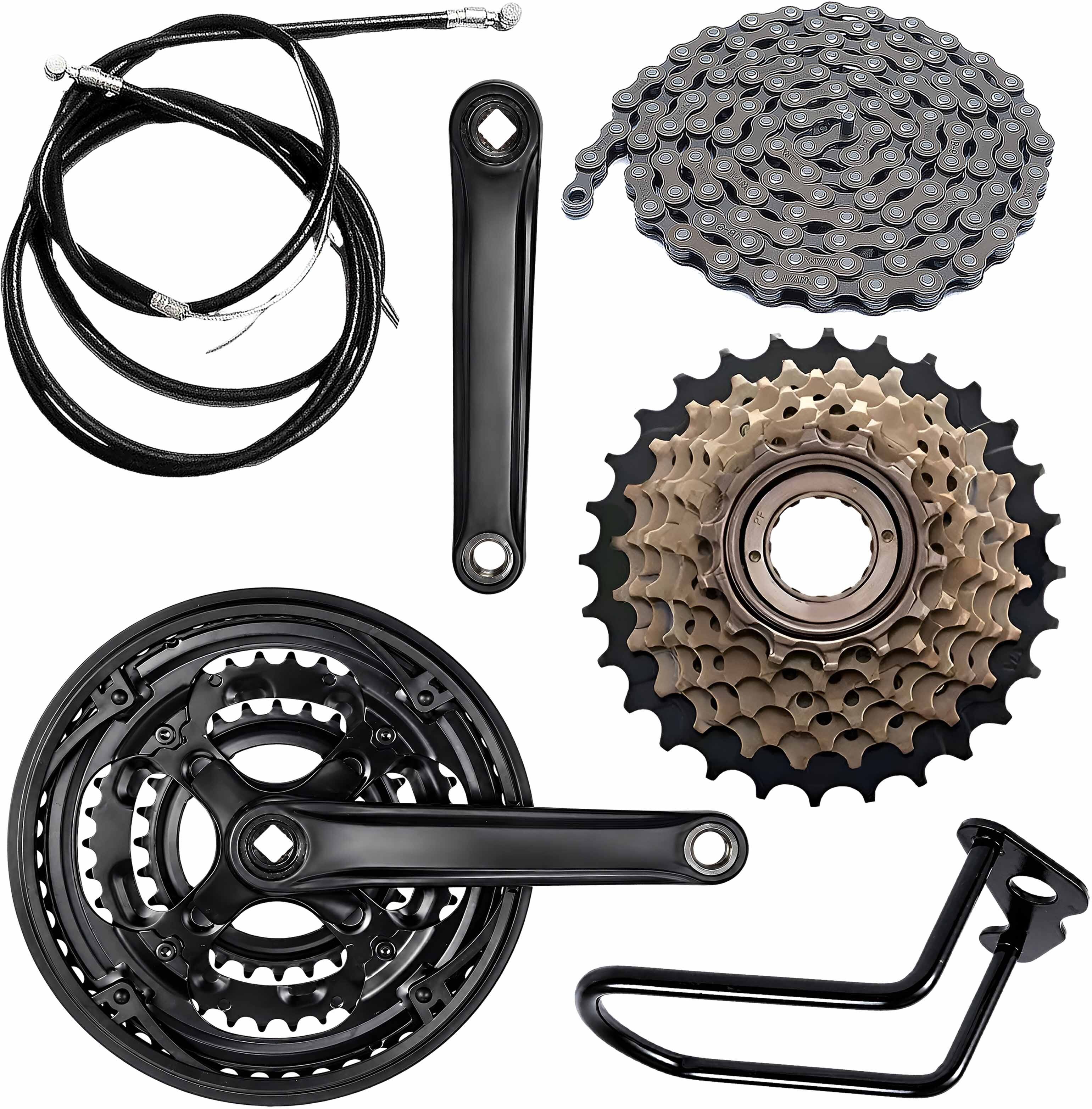 razaiq Complete Cycle Drivetrain Upgrade with Triple Crankset, Chain & Brake Cable Bicycle Brake Disk-picture-10