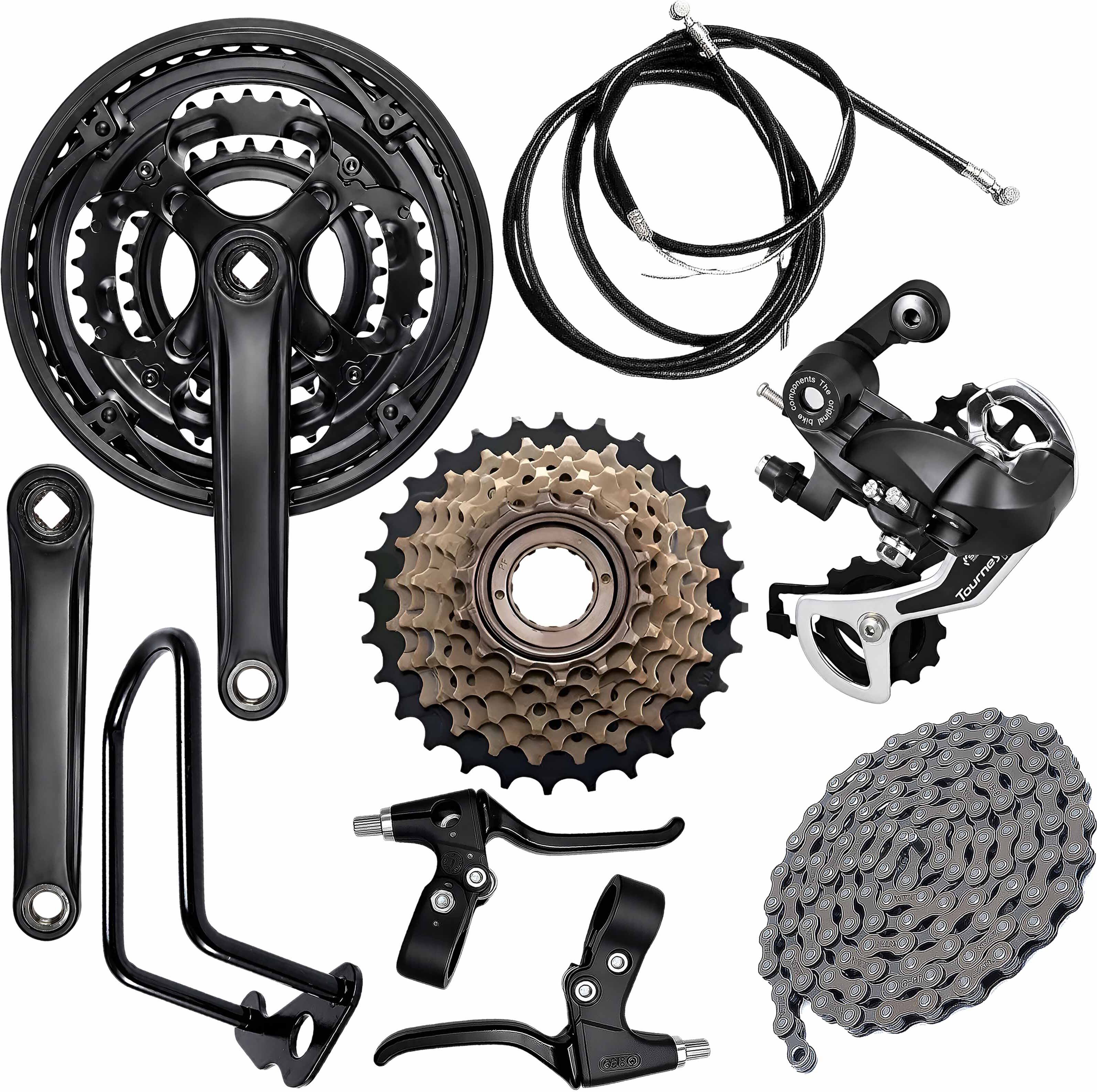 razaiq Cycle Crankset, 7 Speed Cassette, Brake Lever & Derailleur Guard Kit Bicycle Brake Disk-picture-31