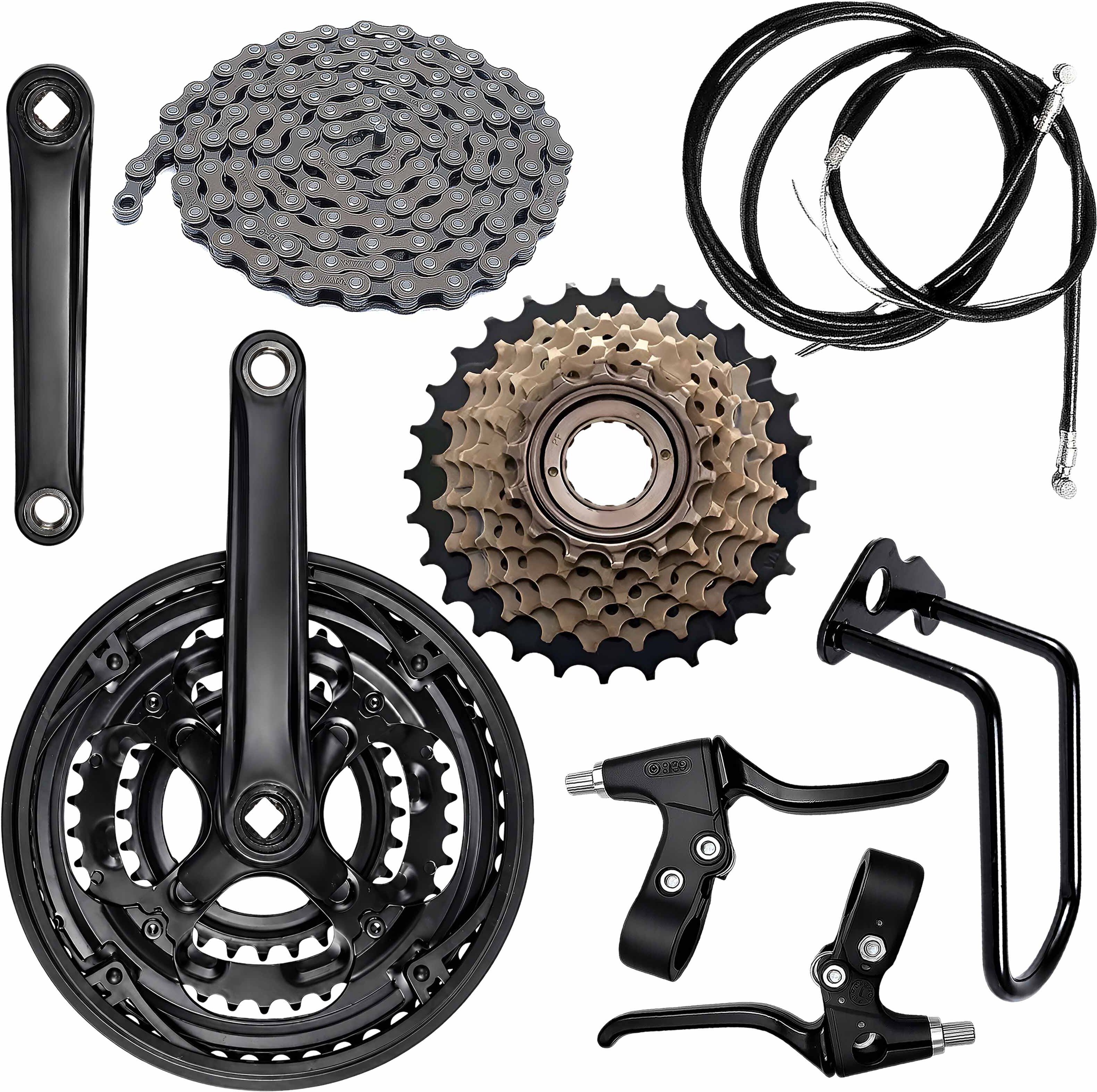 razaiq Bicycle Drivetrain Upgrade Kit with Triple Crankset, Chain & Disc Brake LeverSet Bicycle Brake Disk-picture-43