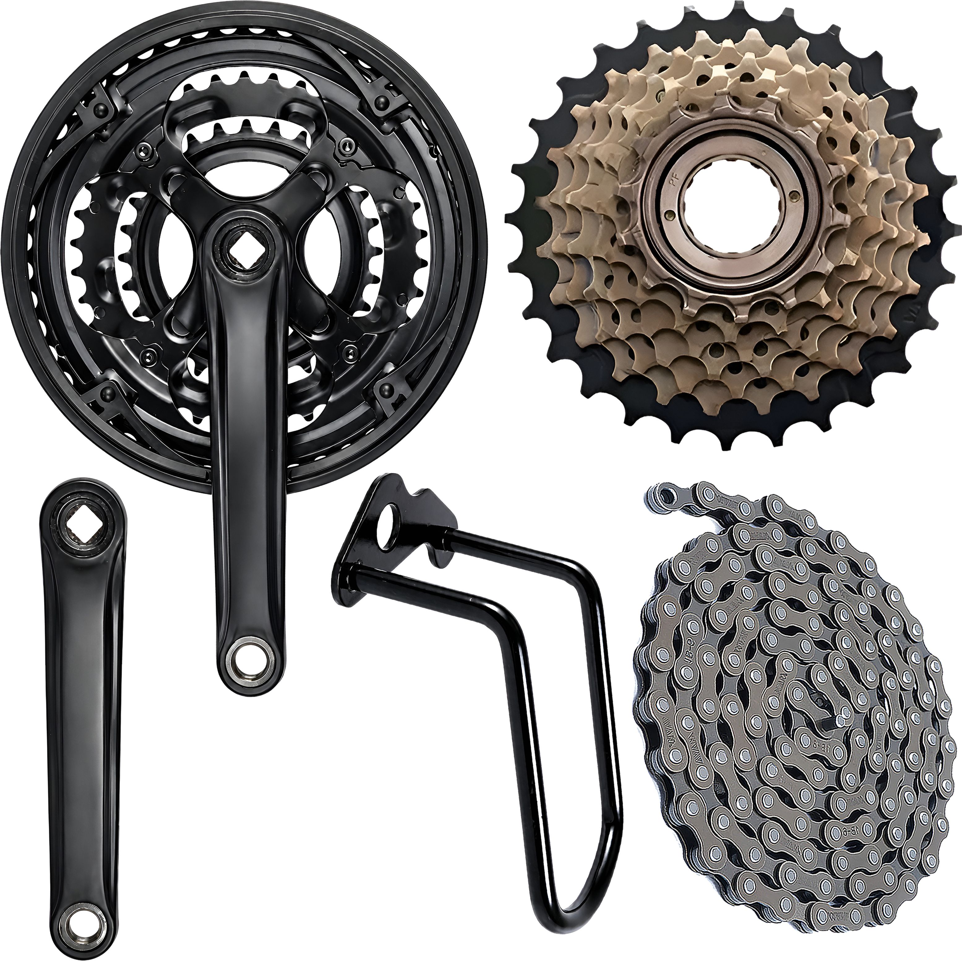 razaiq Bicycle Drivetrain Upgrade Kit with Triple Crankset, Cassette, Chain & Protector Bicycle Brake Disk-picture-22