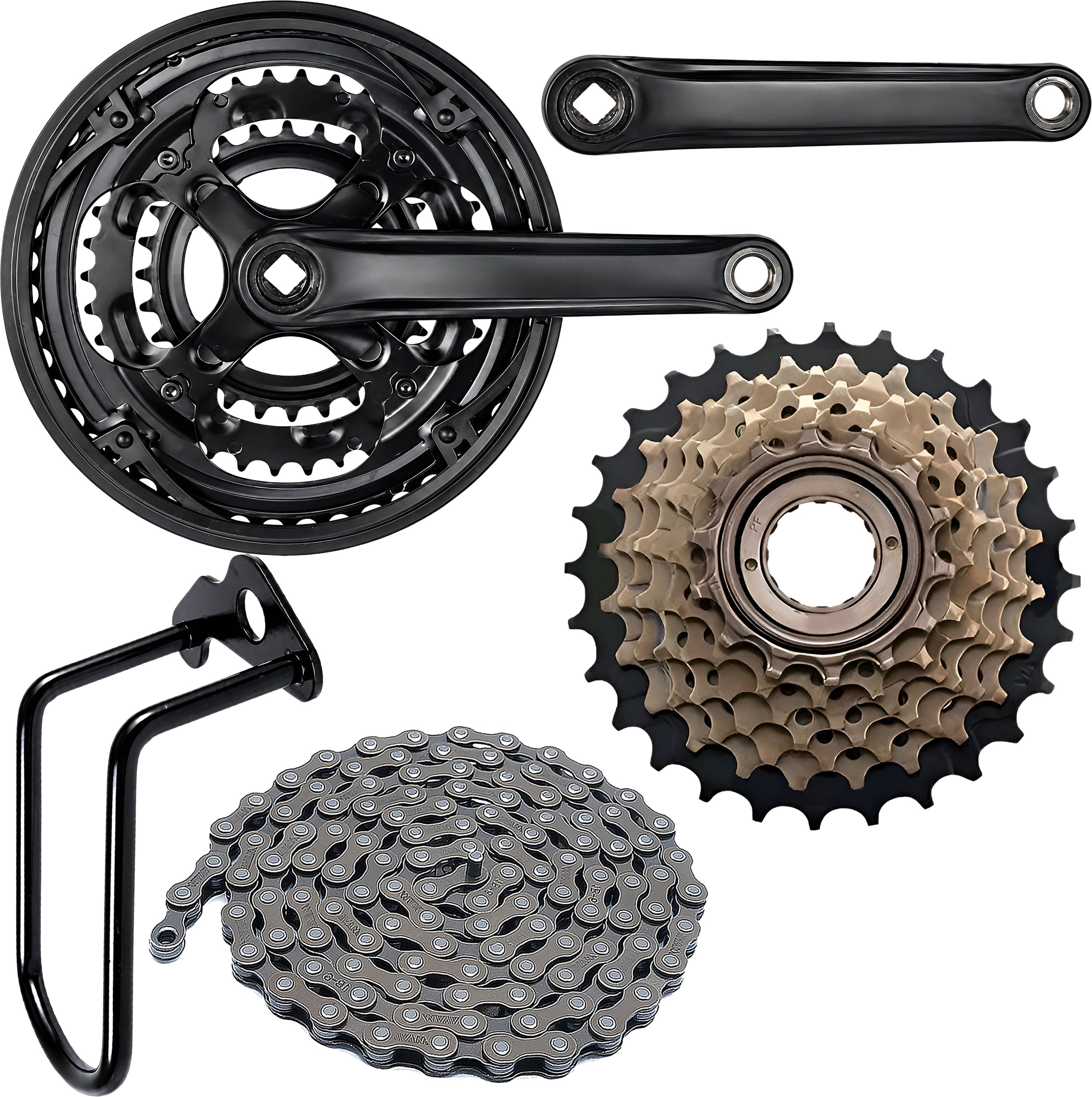 razaiq Bicycle Gear Upgrade Kit with Triple Crankset, 7 Speed Freewheel & Chain Mountain Bike, Racing Bike, Road Bicycle Wheel-picture-18