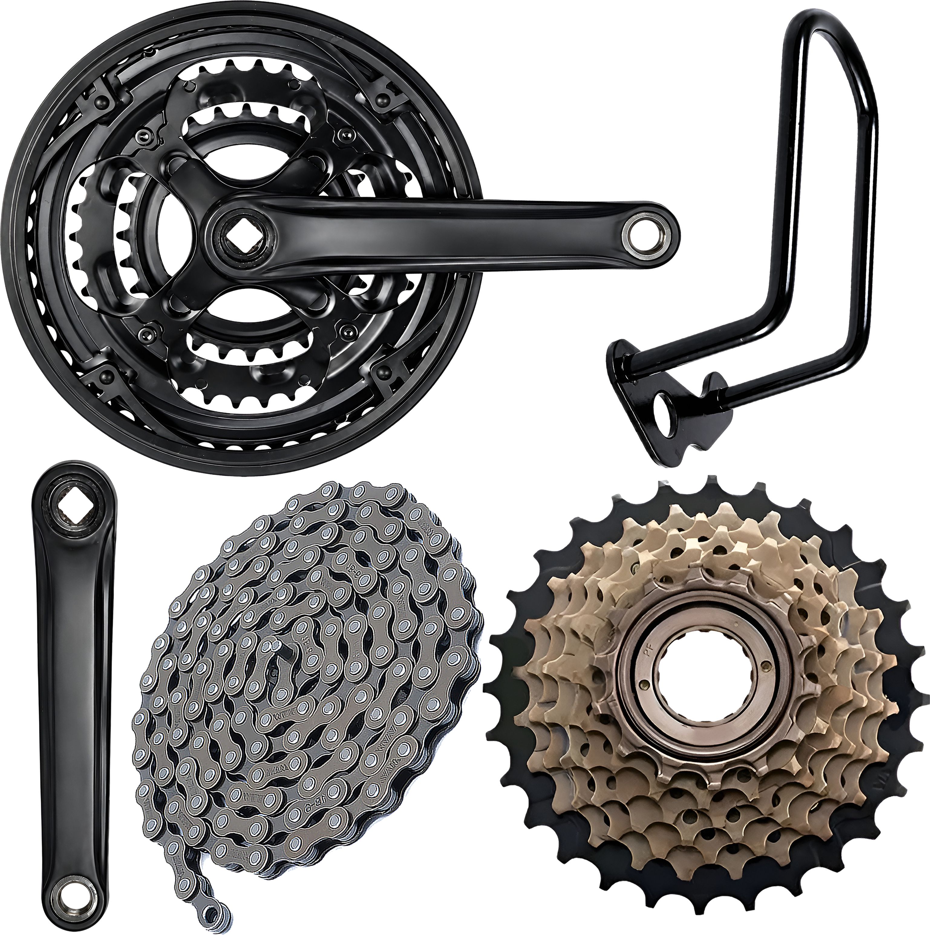 razaiq Bicycle Gear Conversion Kit with Triple Crankset, Cassette & Rear Guard Bicycle Brake Disk-picture-22